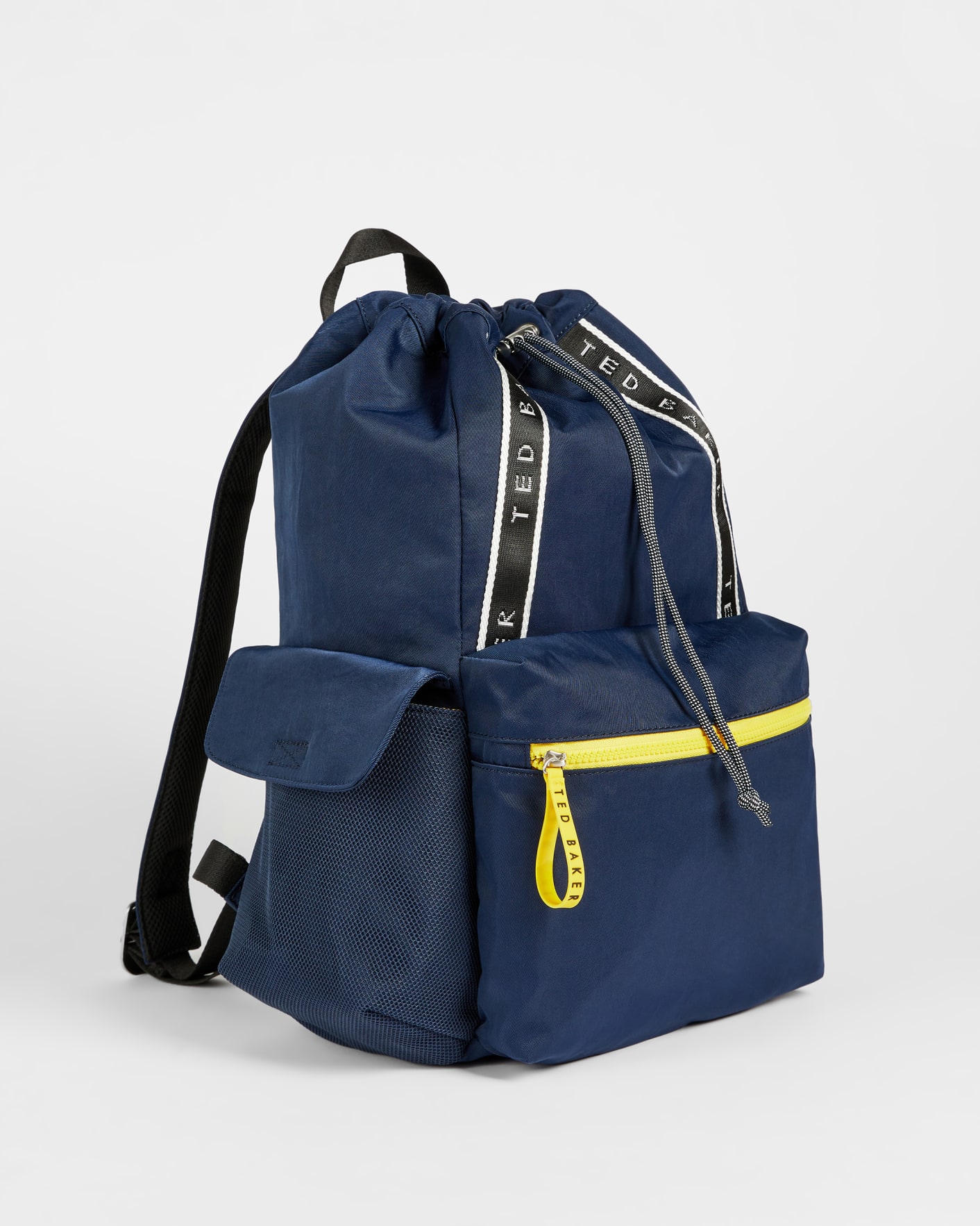 Blue Branded Nylon Drawstring Backpack Ted Baker