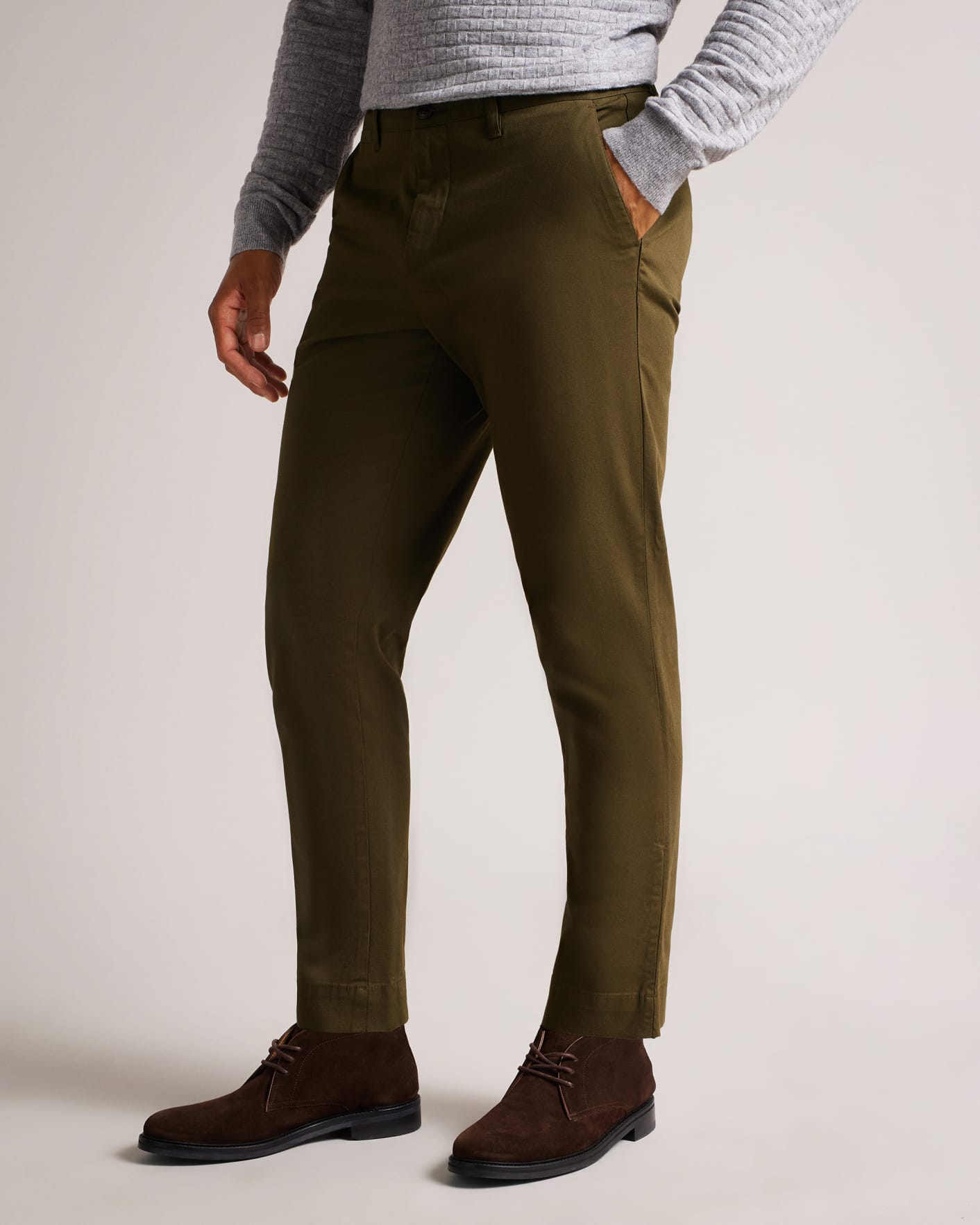 Khaki Casual Relaxed Chinos Ted Baker