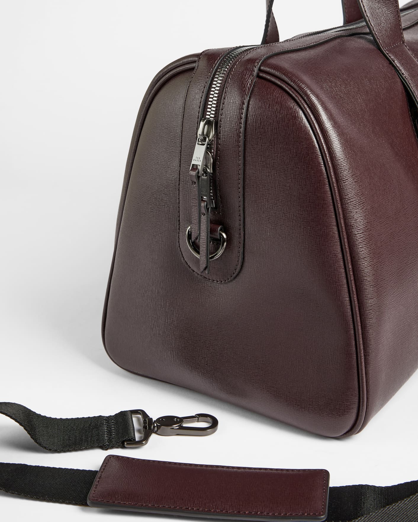 Oxblood Saffiano Leather Holdall Ted Baker