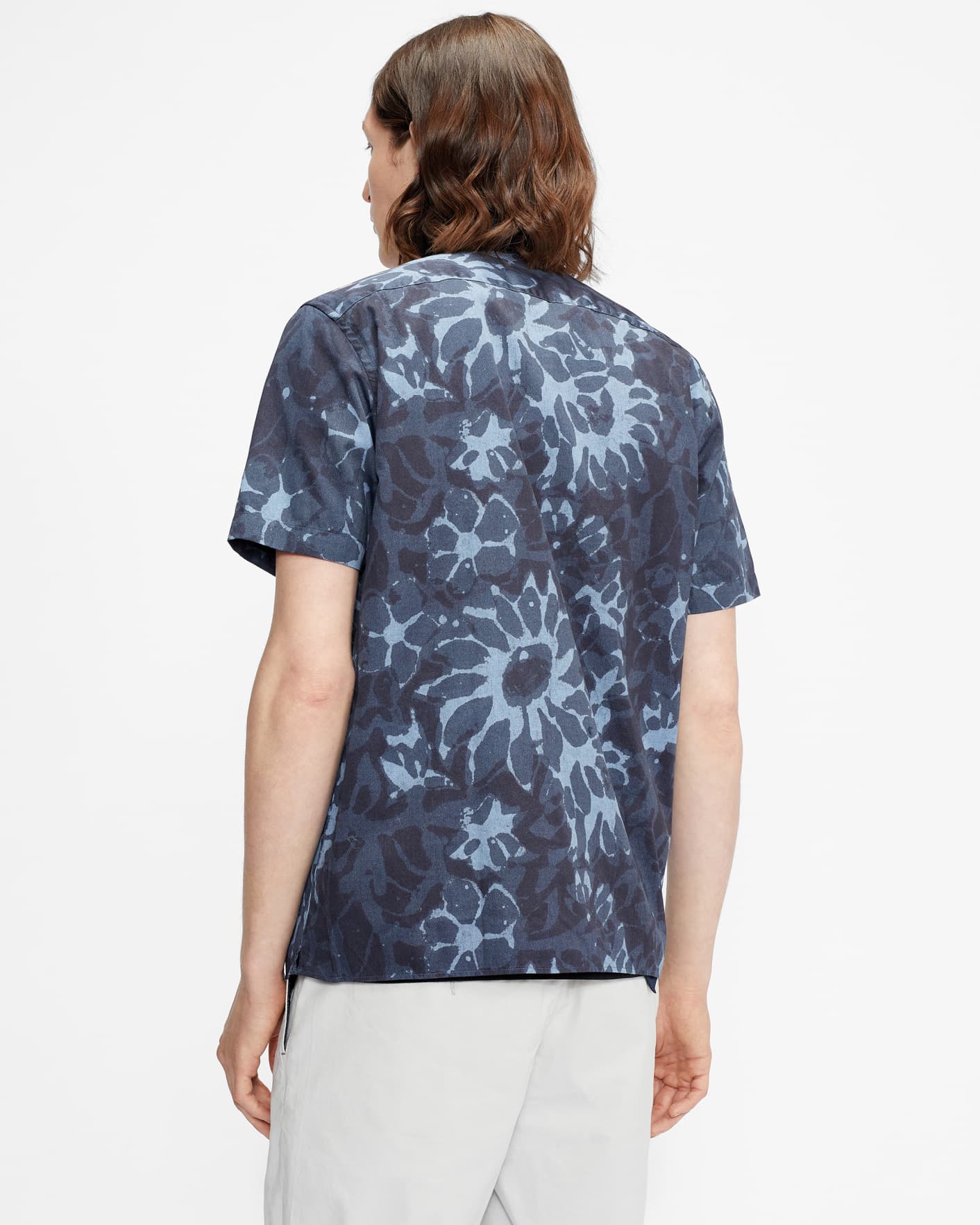 Azul oscuro Camisa Manga Corta Estampado Floral Abstracto Ted Baker