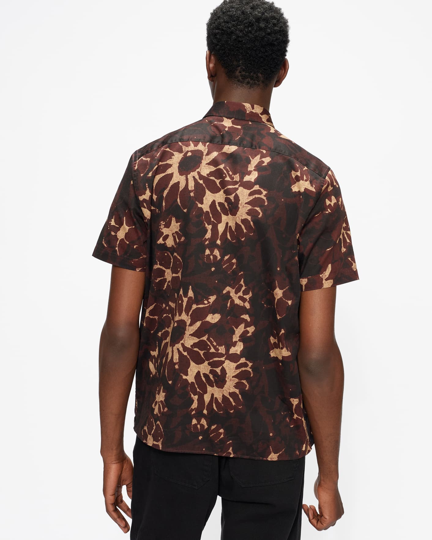 Dark Red SS Oversized Abstract Print Shirt Ted Baker