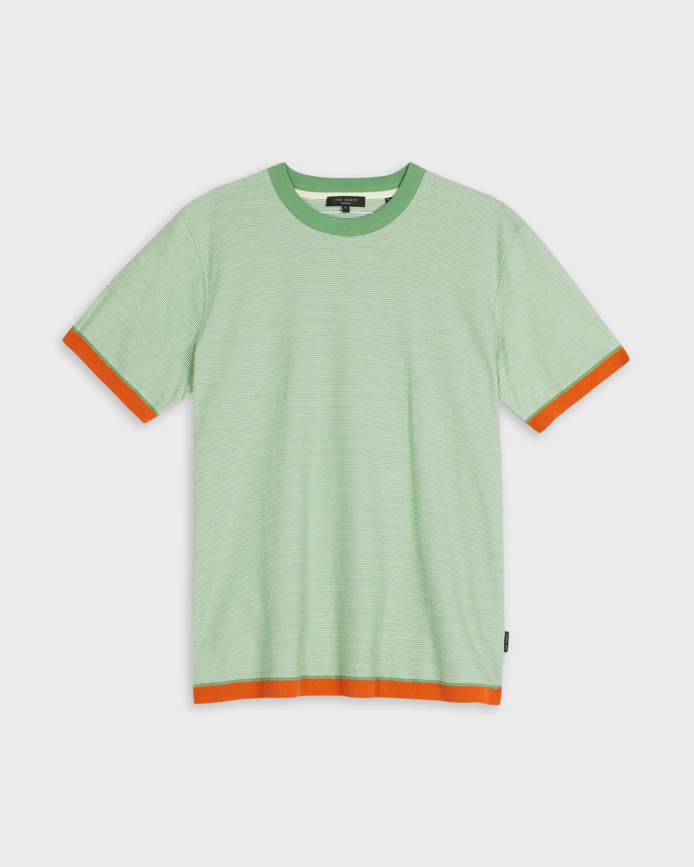 Vert pâle Tee-shirt avec rayures contrastées Ted Baker