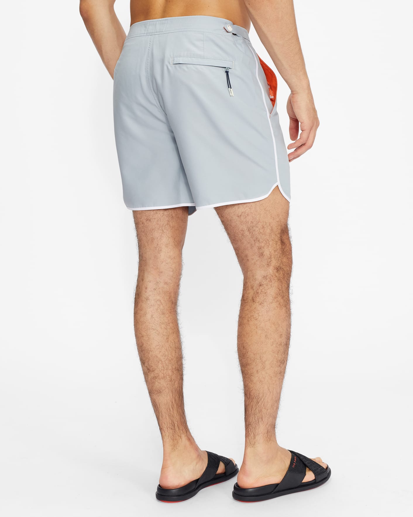 Light Grey Solid swim short with piping Ted Baker