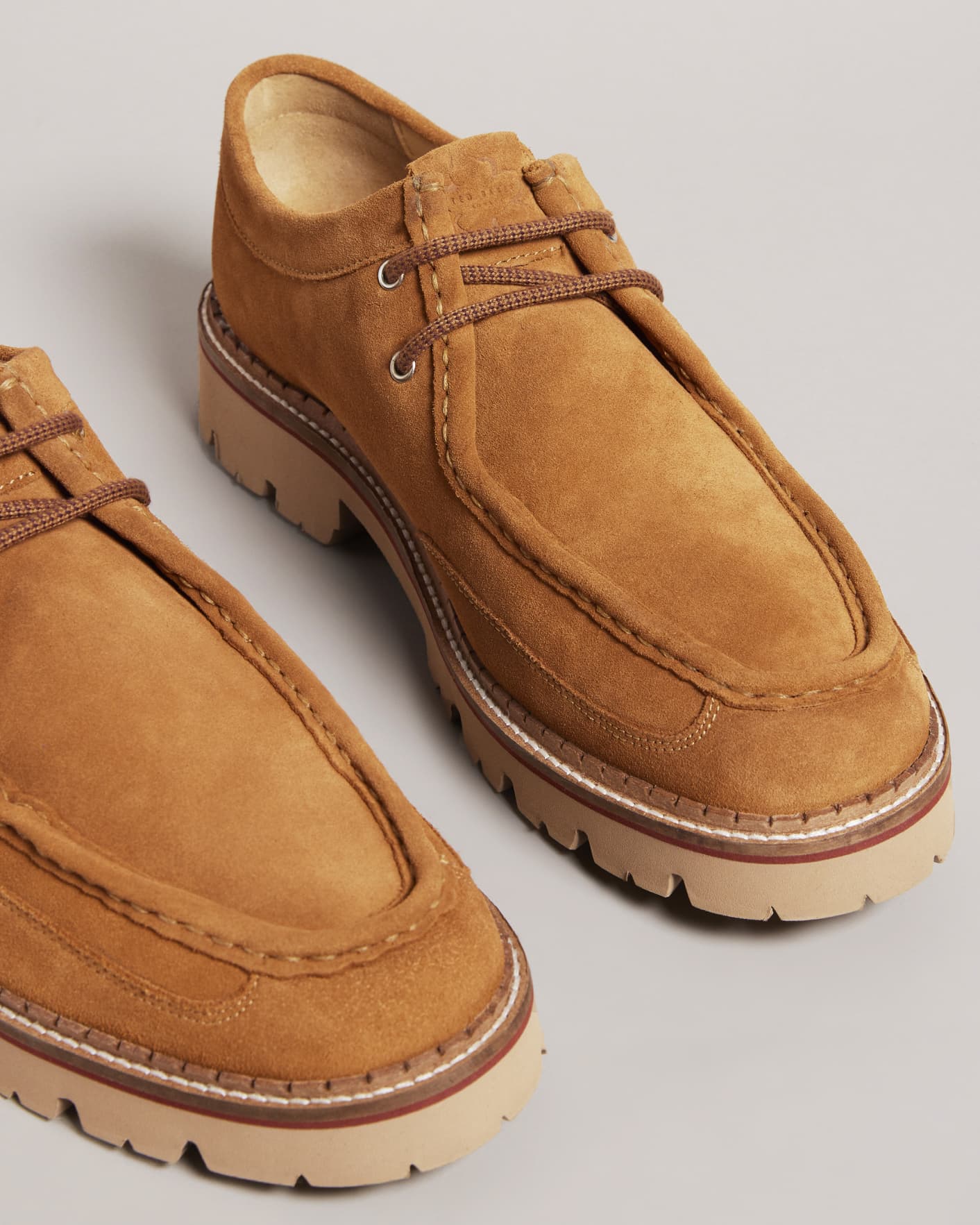 Brown Chunky Sole Leather Moccasin Ted Baker