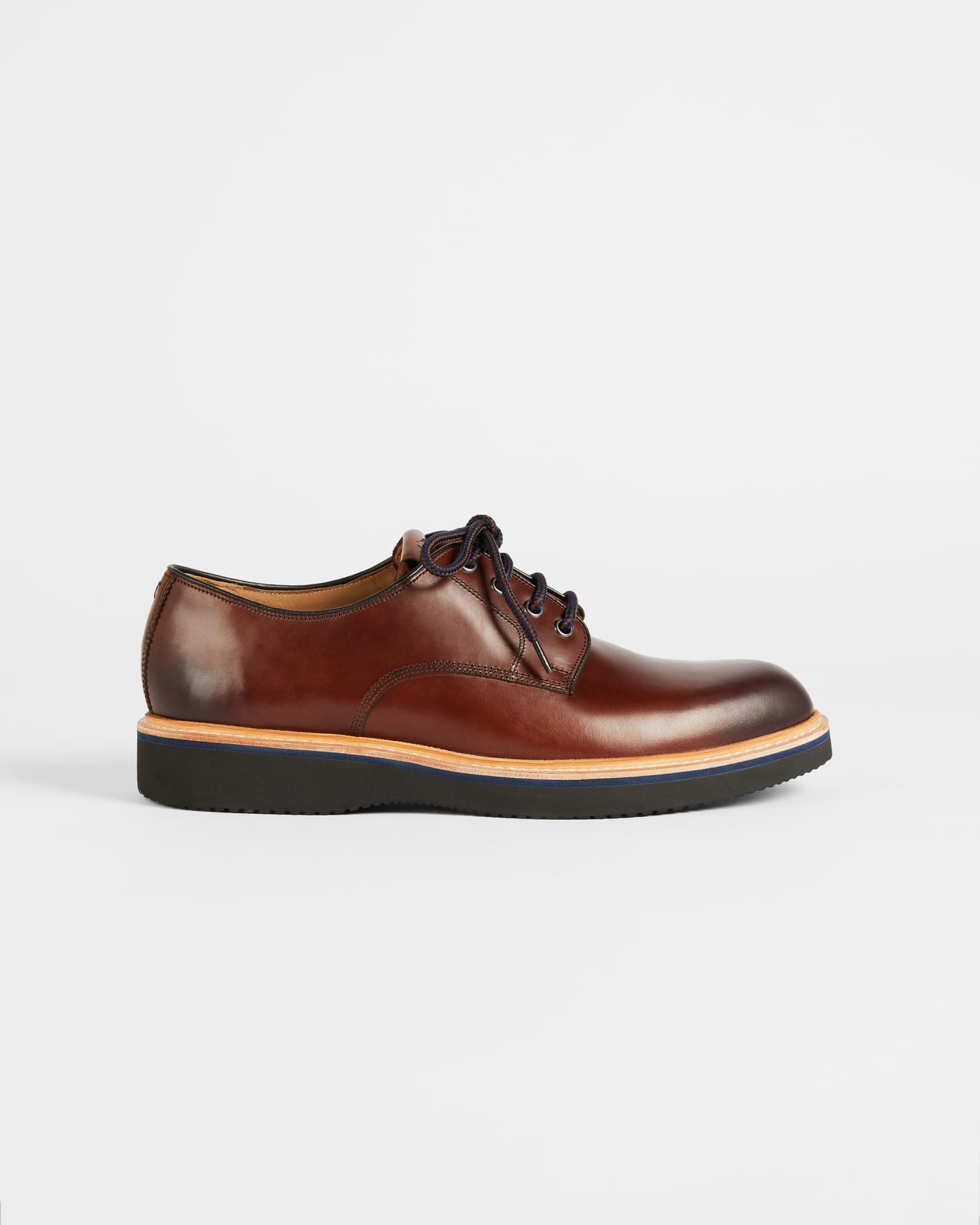Brown Wedge Sole Derby Shoes Ted Baker