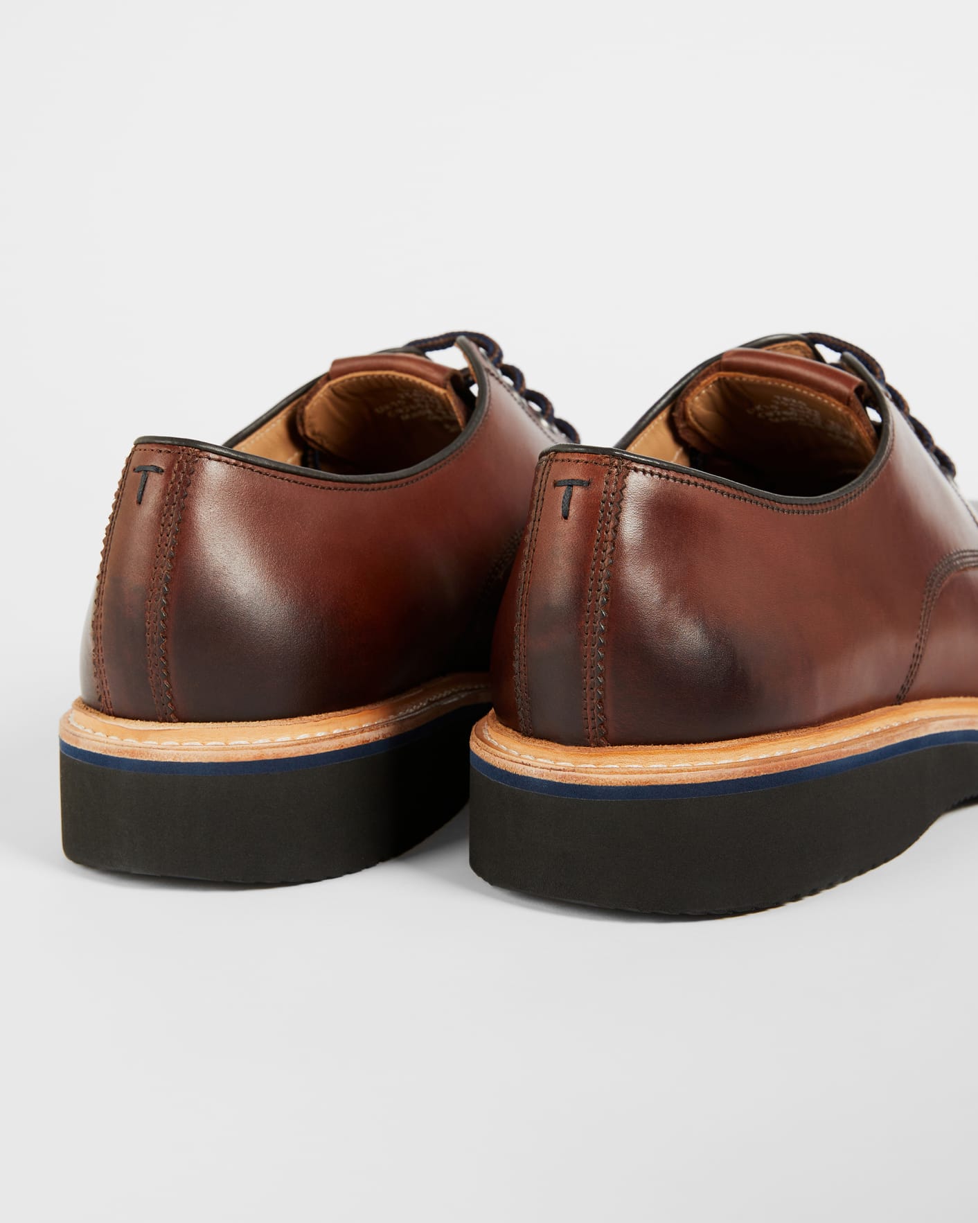 Brown Wedge Sole Derby Shoes Ted Baker