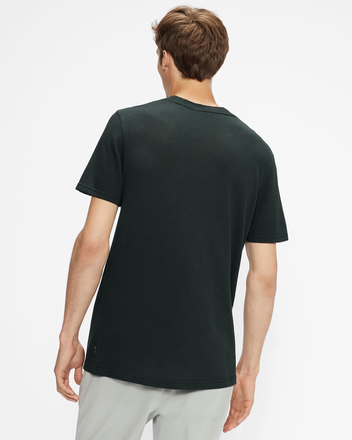 Dark Green Textured T-Shirt Ted Baker