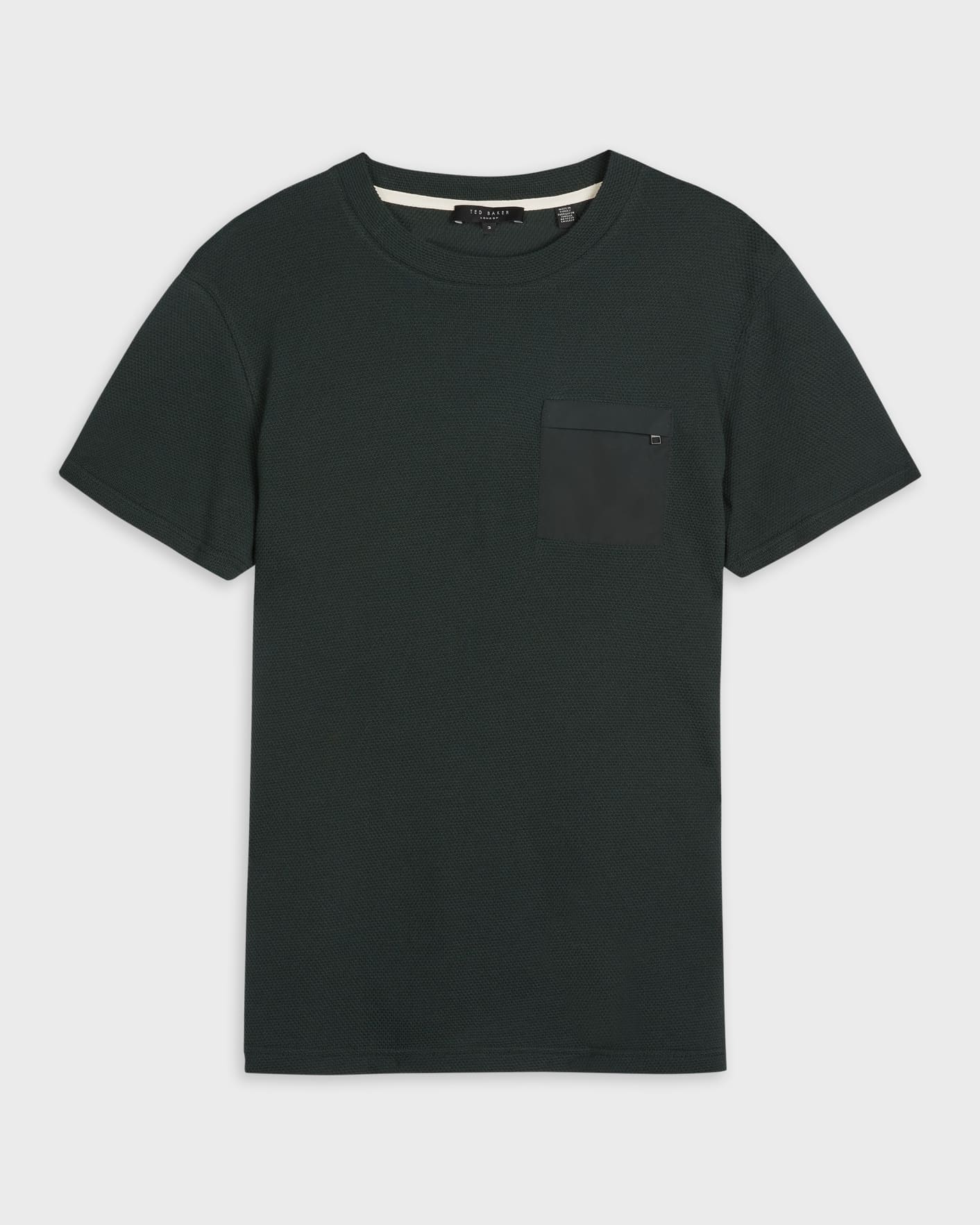 Dark Green Textured T-Shirt Ted Baker