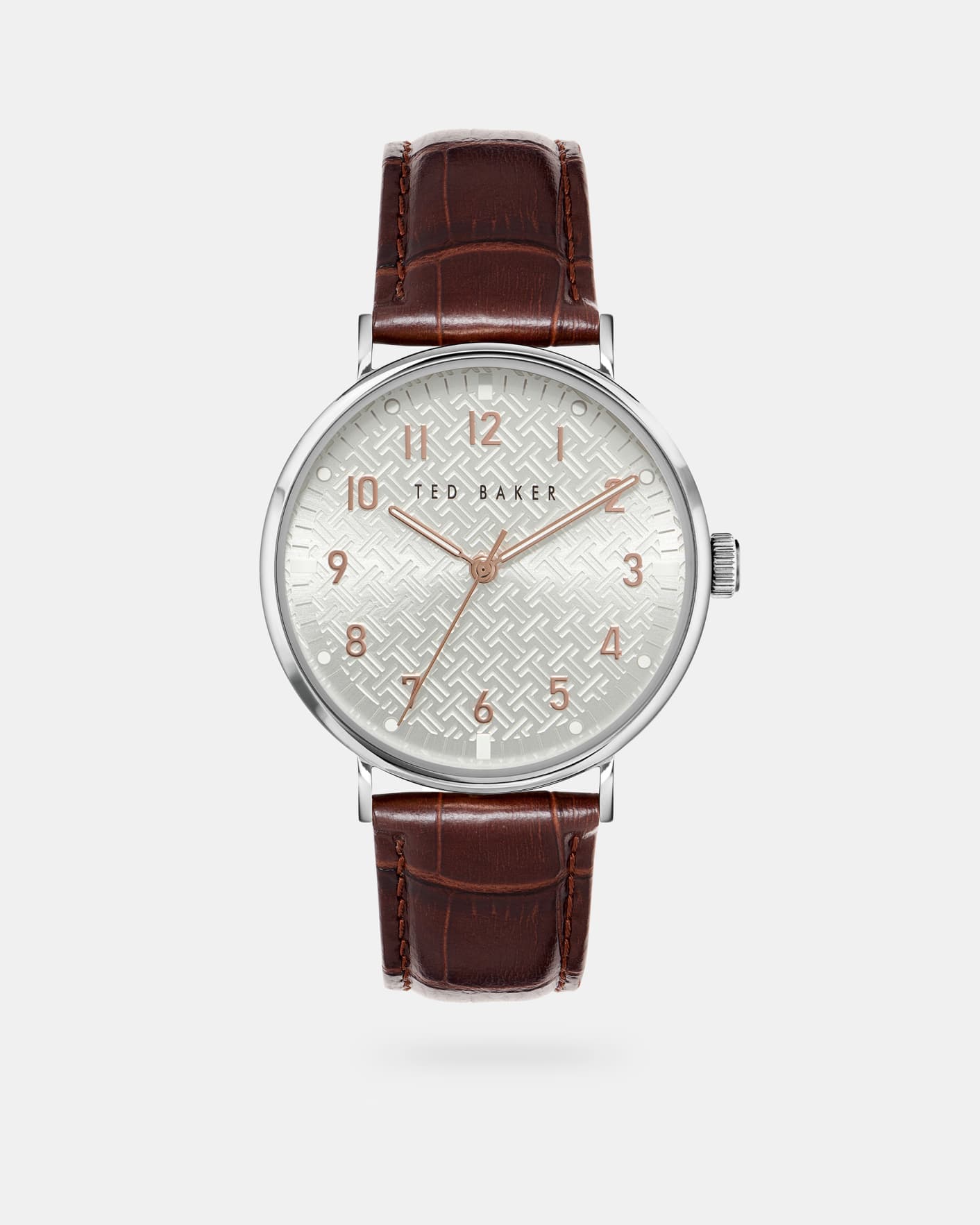 Brown Faux Croc Leather Watch Ted Baker