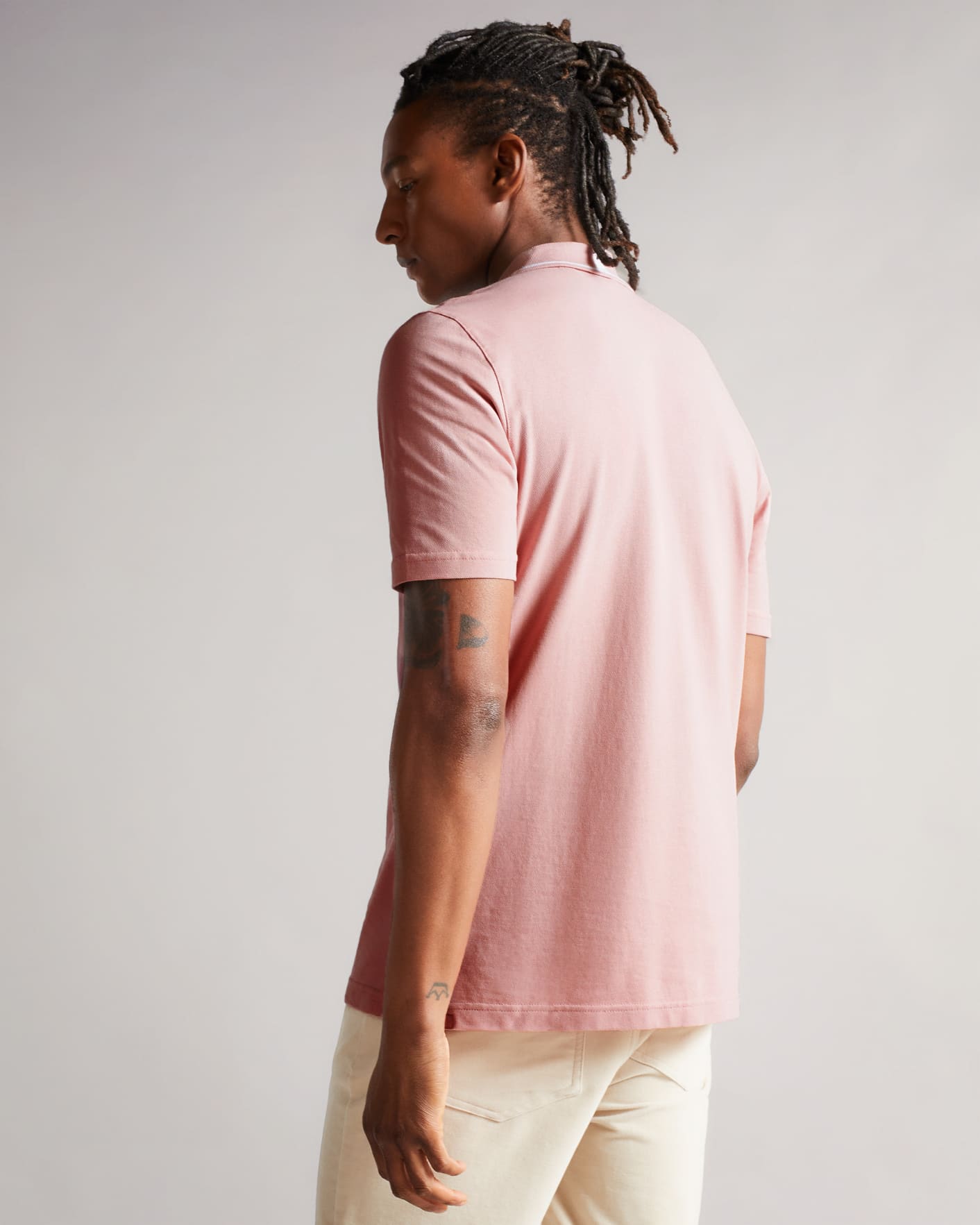 Dusky Pink Short Sleeve Polo Shirt Ted Baker
