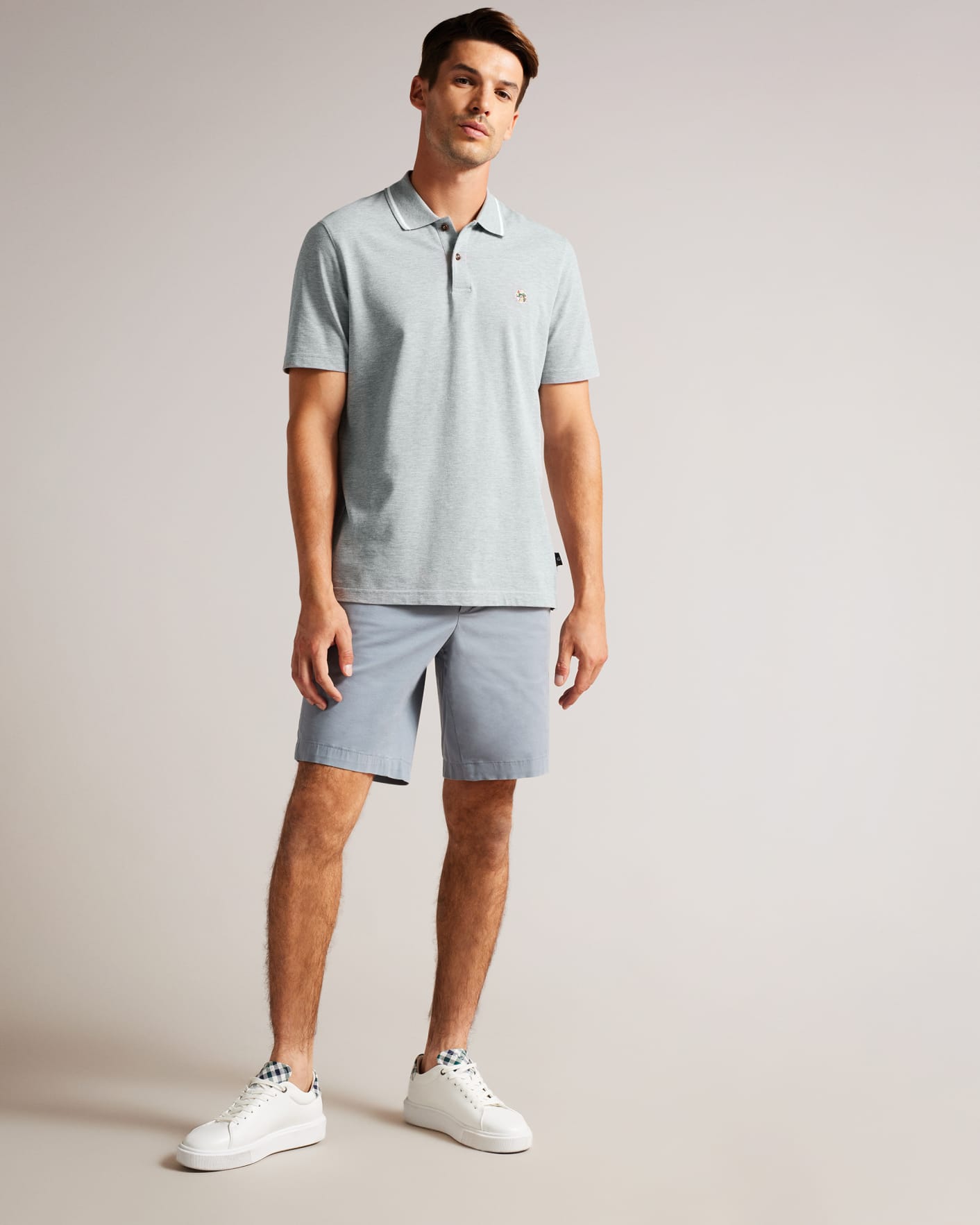 Light Gray Short Sleeve Polo Shirt Ted Baker