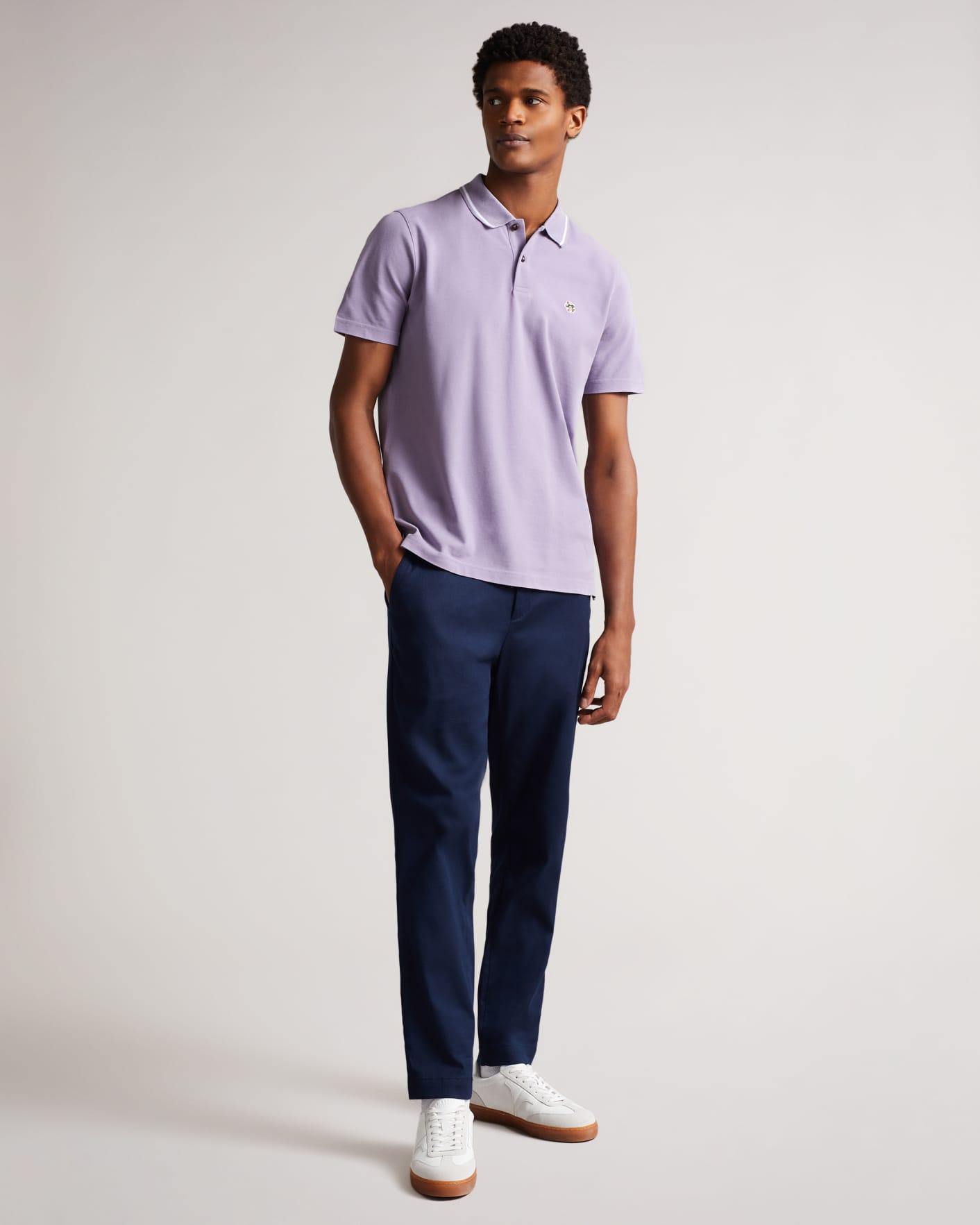 Light Purple Short Sleeve Polo Shirt Ted Baker