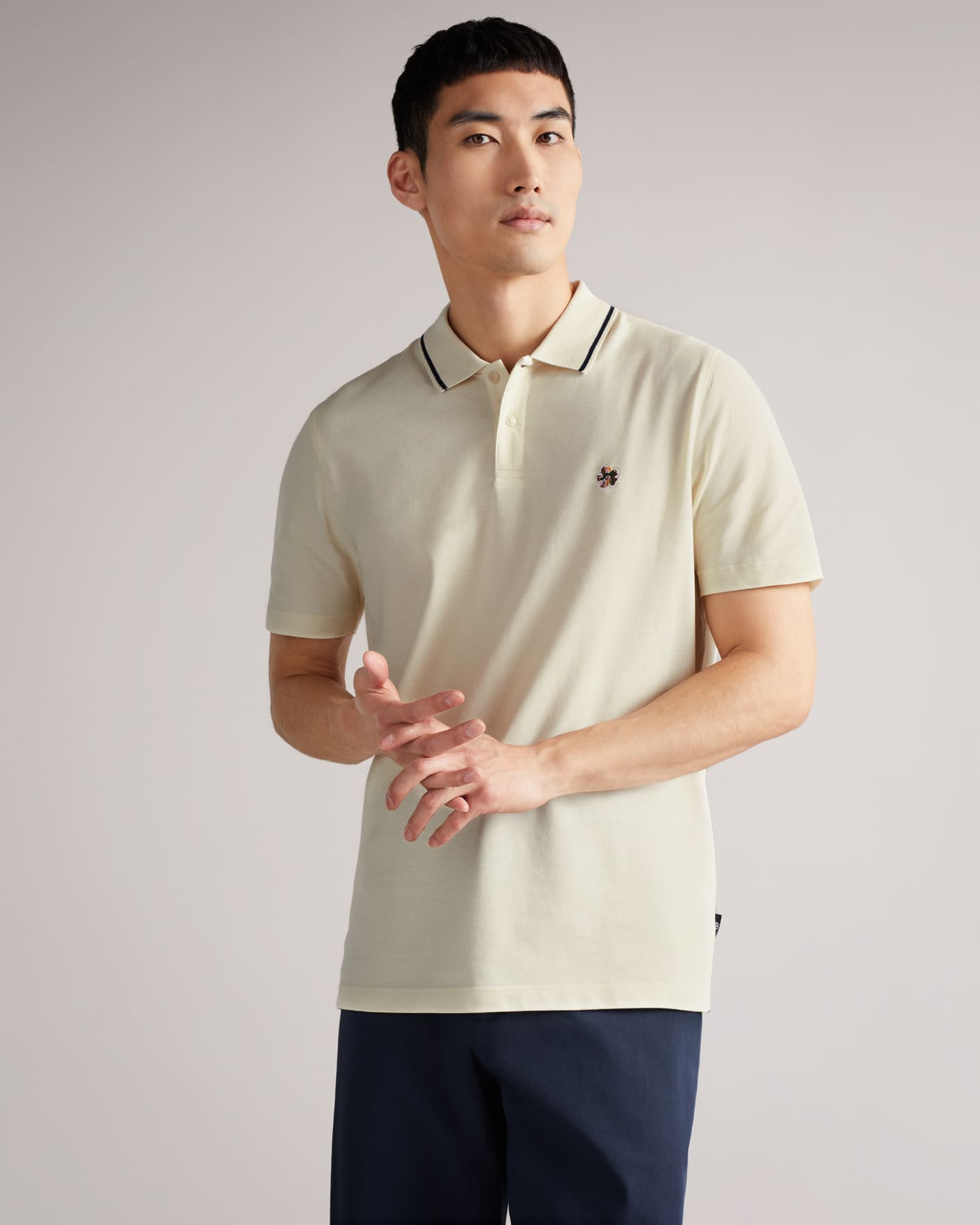 Natural Short Sleeve Polo Shirt Ted Baker
