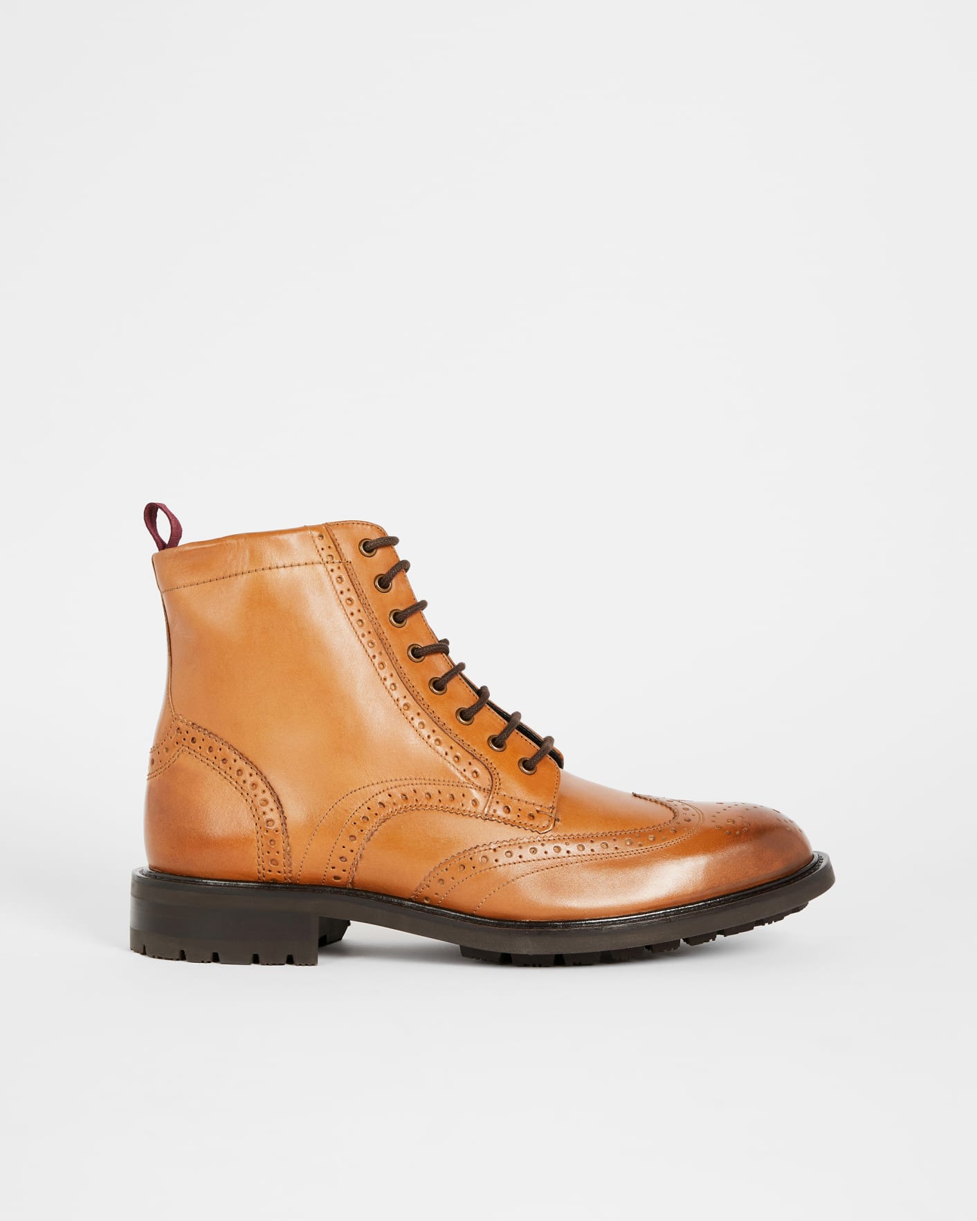 Tan Lace Up Leather Boot Ted Baker