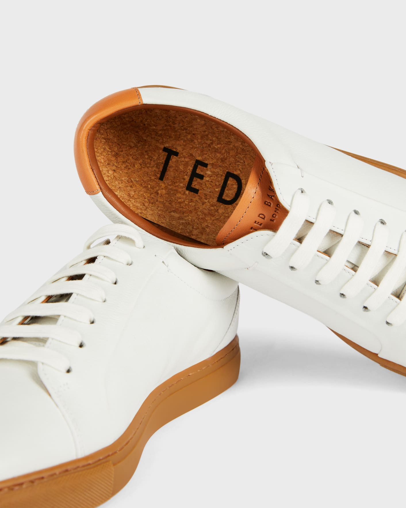 White Leather Trainers Ted Baker