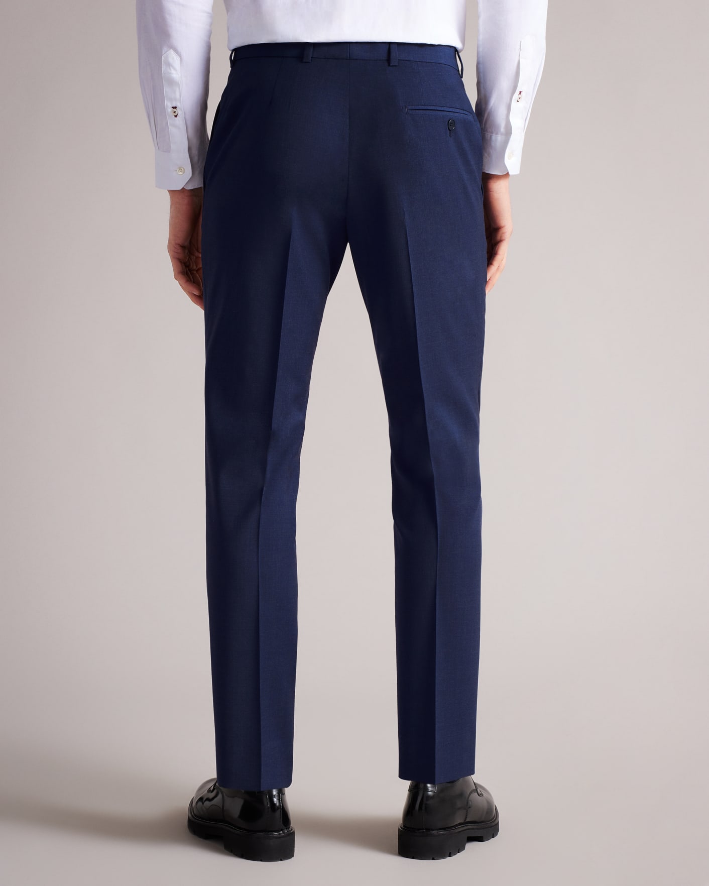 Dark Blue Slim Fit Plain Suit Trousers Ted Baker