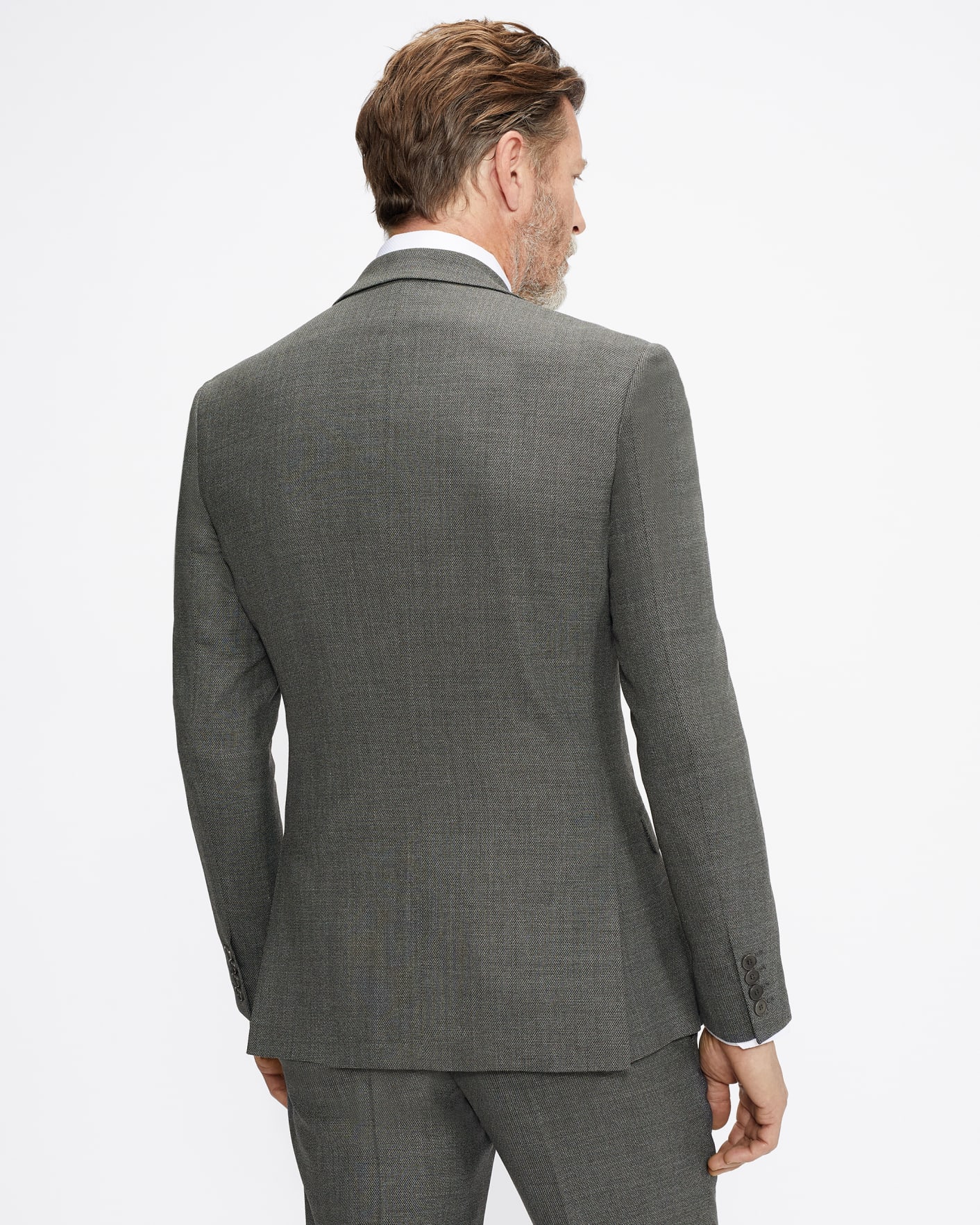 Gray Slim Fit Textured Suit Jacket Ted Baker