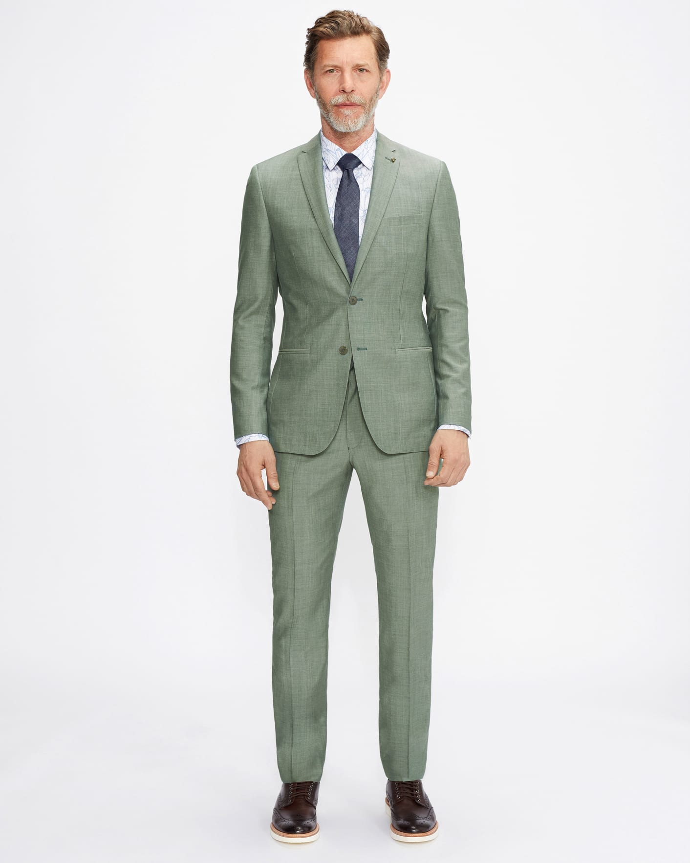 Green Slim Plain Suit Trouser Ted Baker