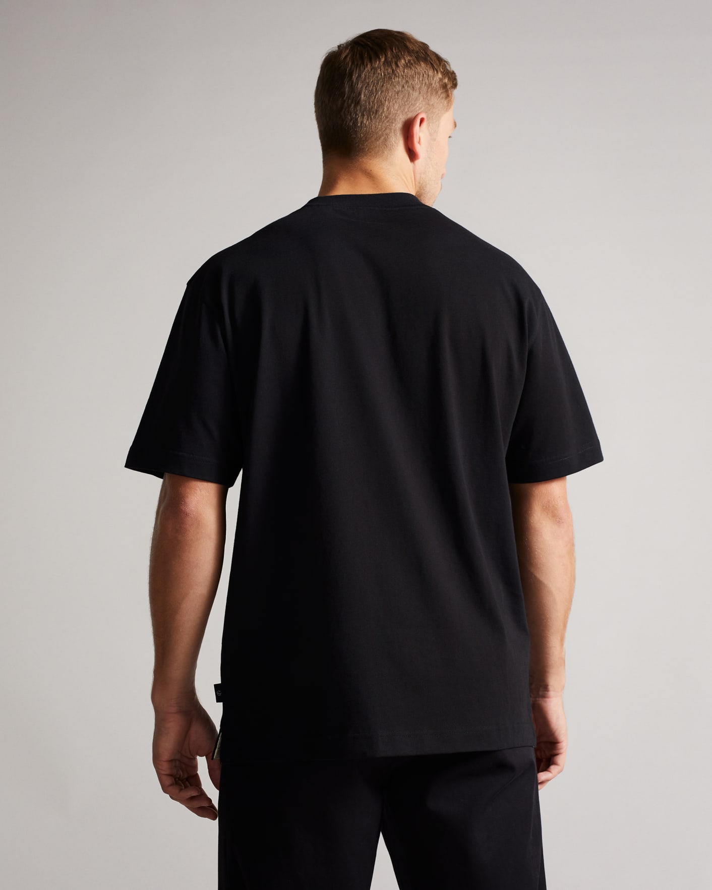 Black Short Sleeve Heavy Weight Relaxed Fit Graphic T Shirt Ted Baker