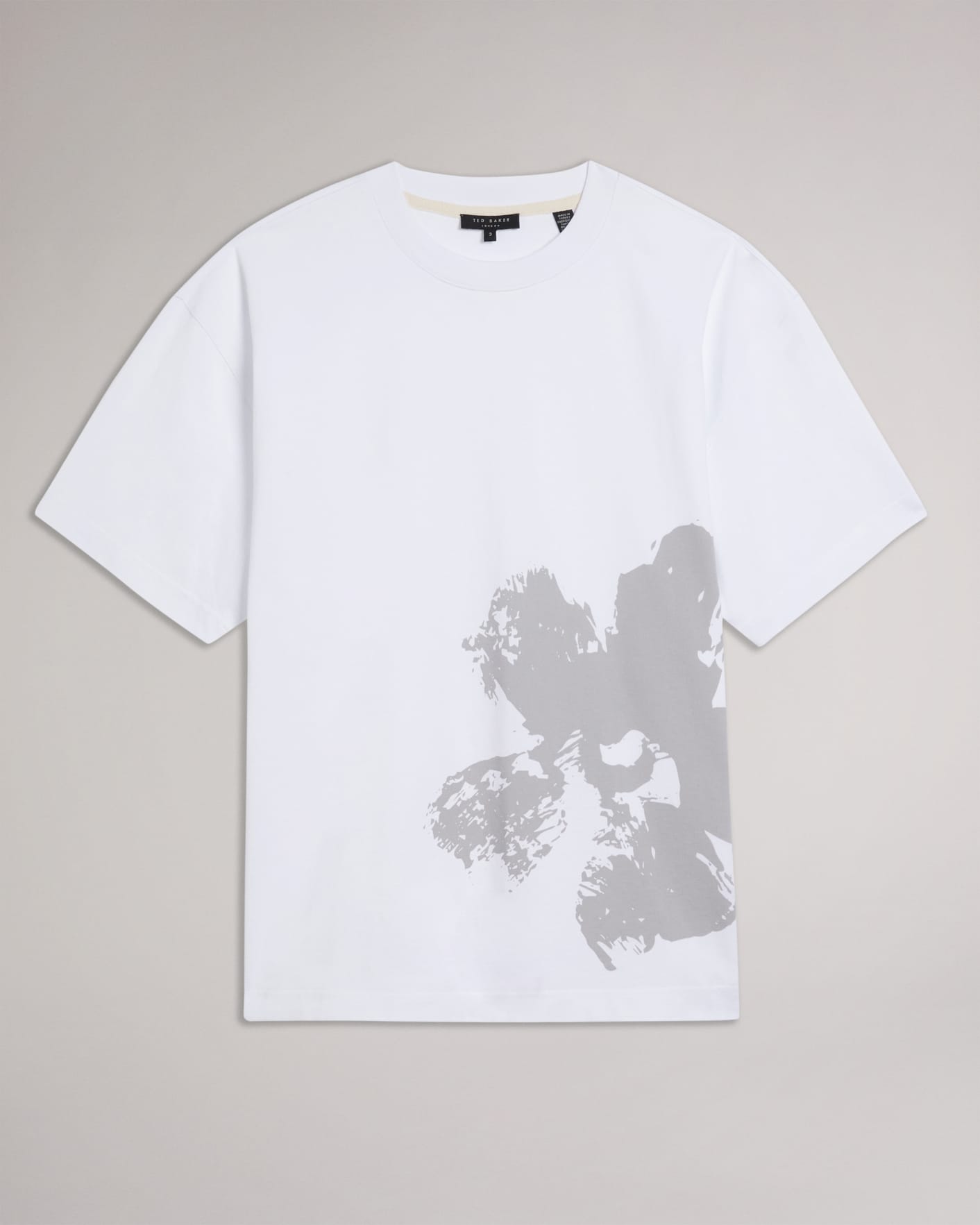 White Short Sleeve Heavy Weight Relaxed Fit Graphic T Shirt Ted Baker