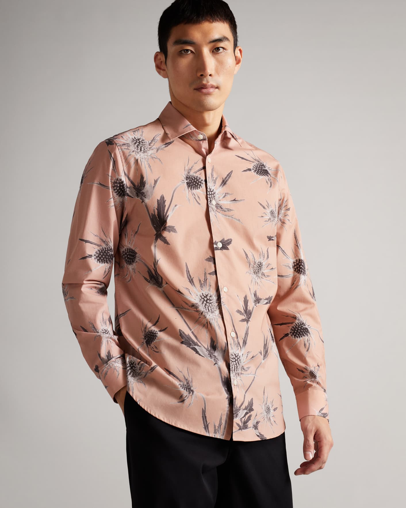 Pink Thistle Print Shirt Ted Baker