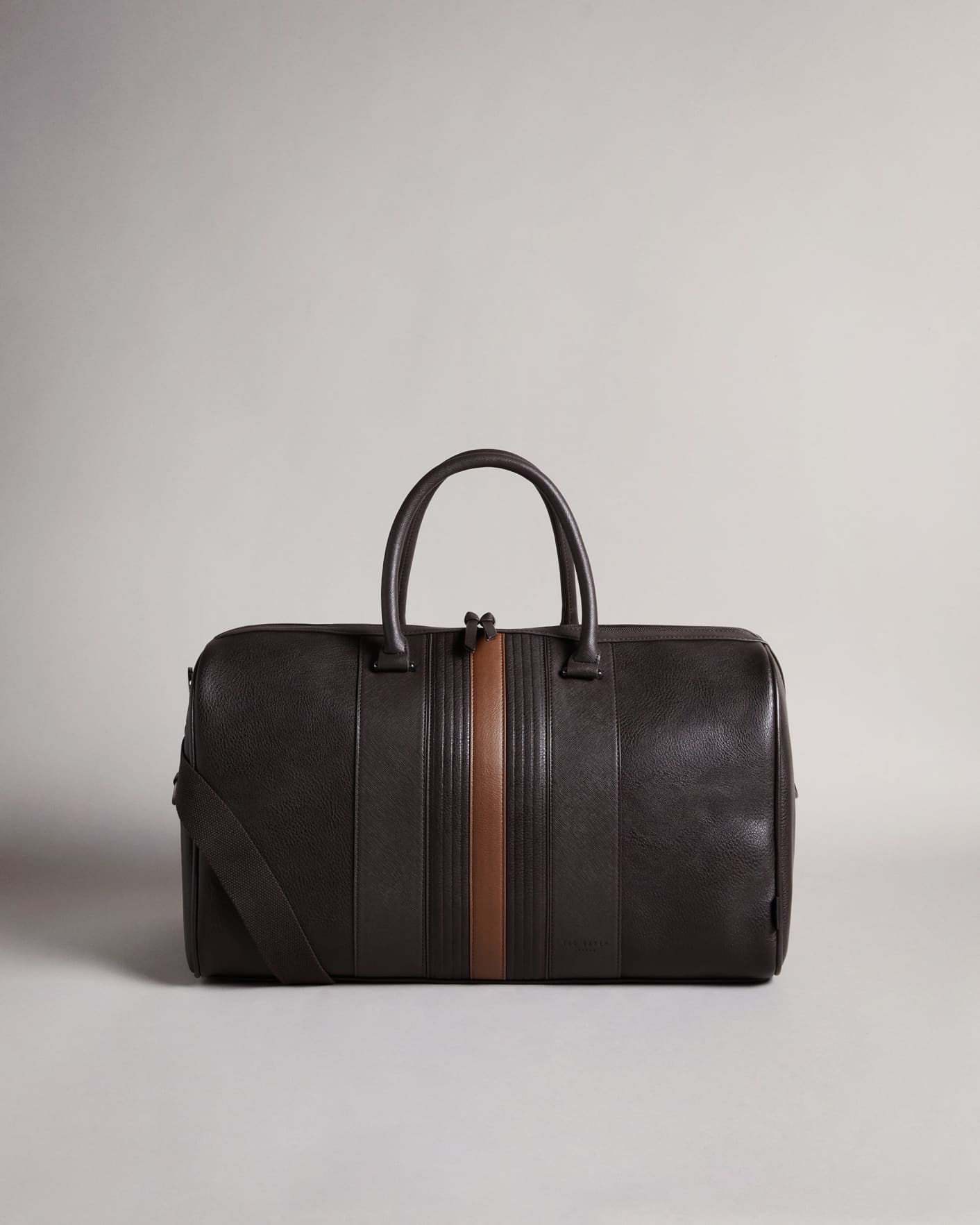 Brown-Chocolate Striped PU Holdall Ted Baker