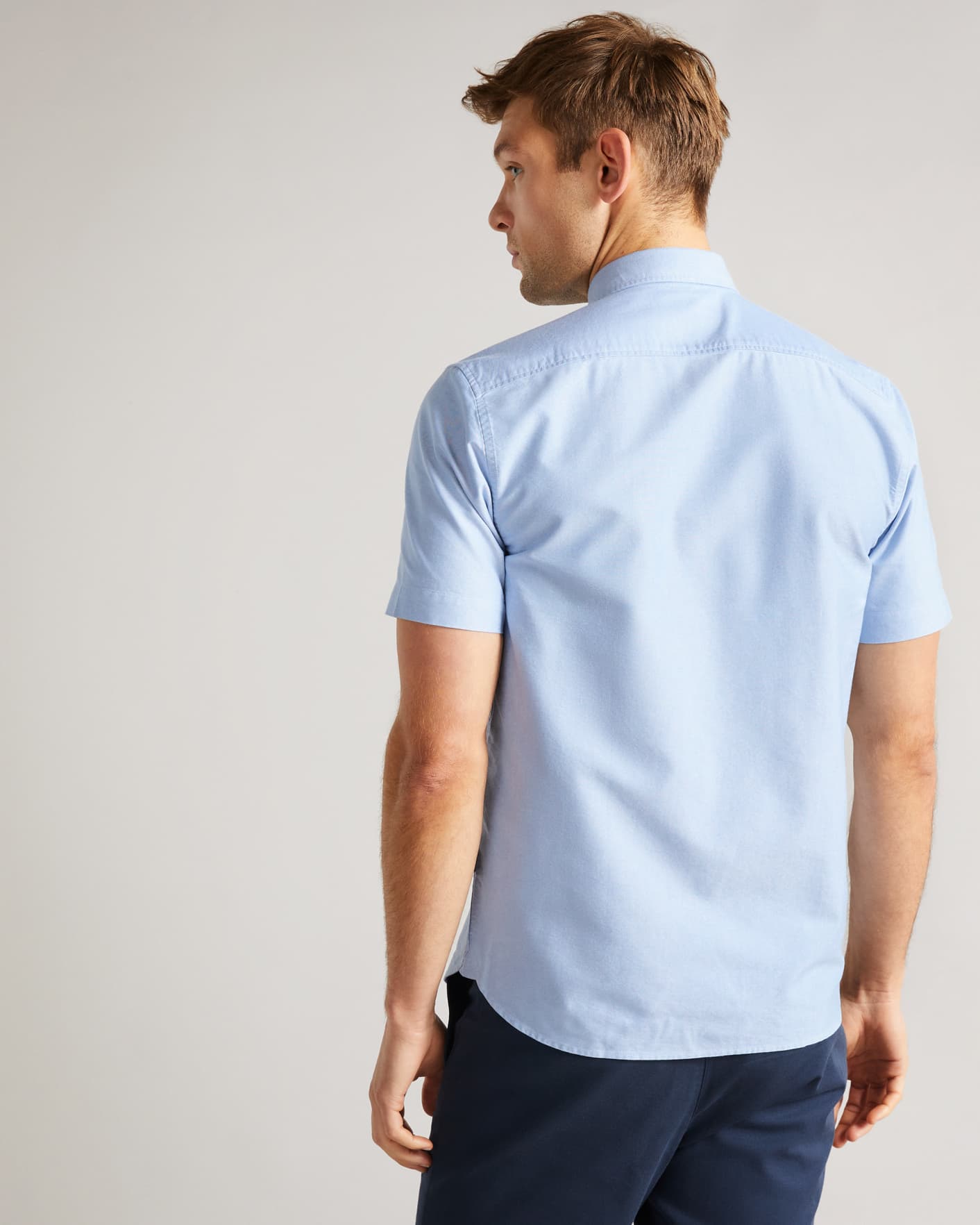Blue Short Sleeve Oxford Shirt Ted Baker
