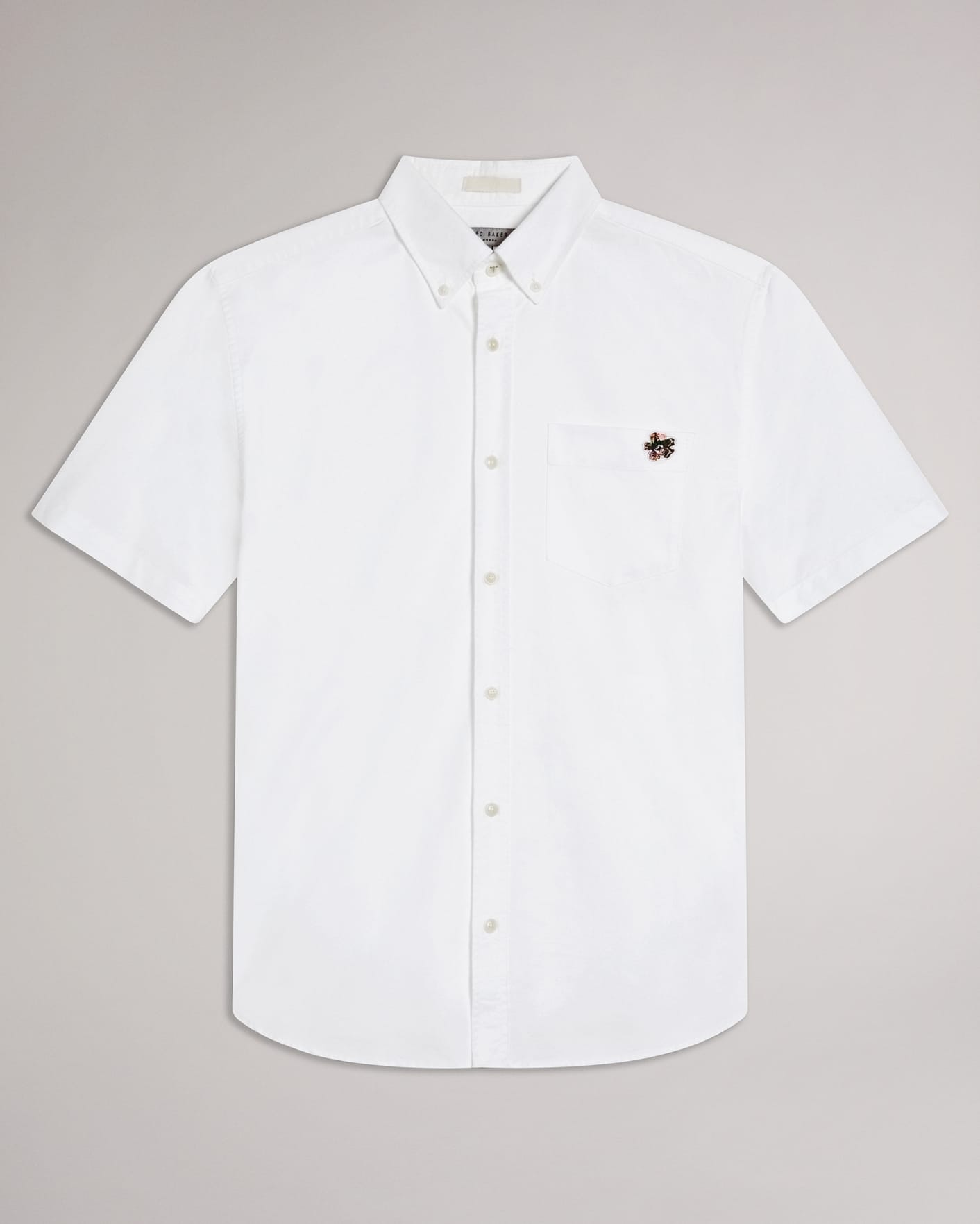 WHITE Short Sleeve Oxford Shirt Ted Baker