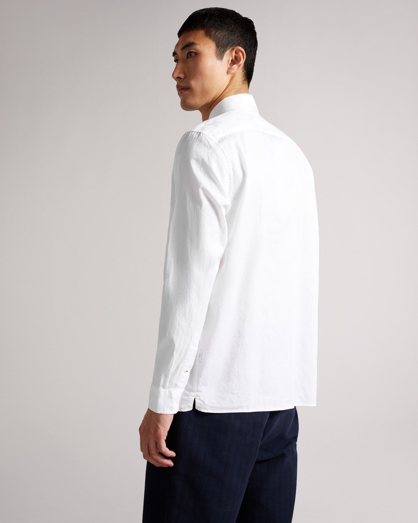 White LS Floral Jacquard Shirt Ted Baker
