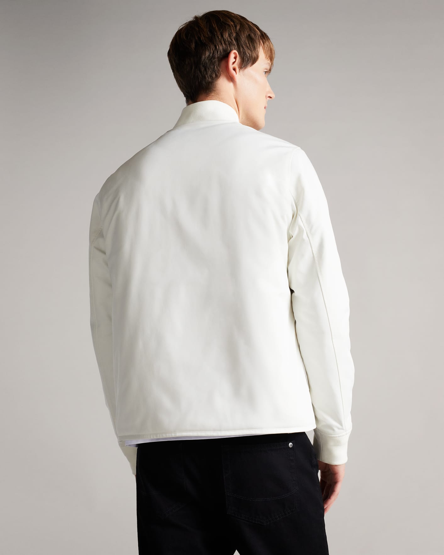 White Wadded Jacket With Patch Ted Baker