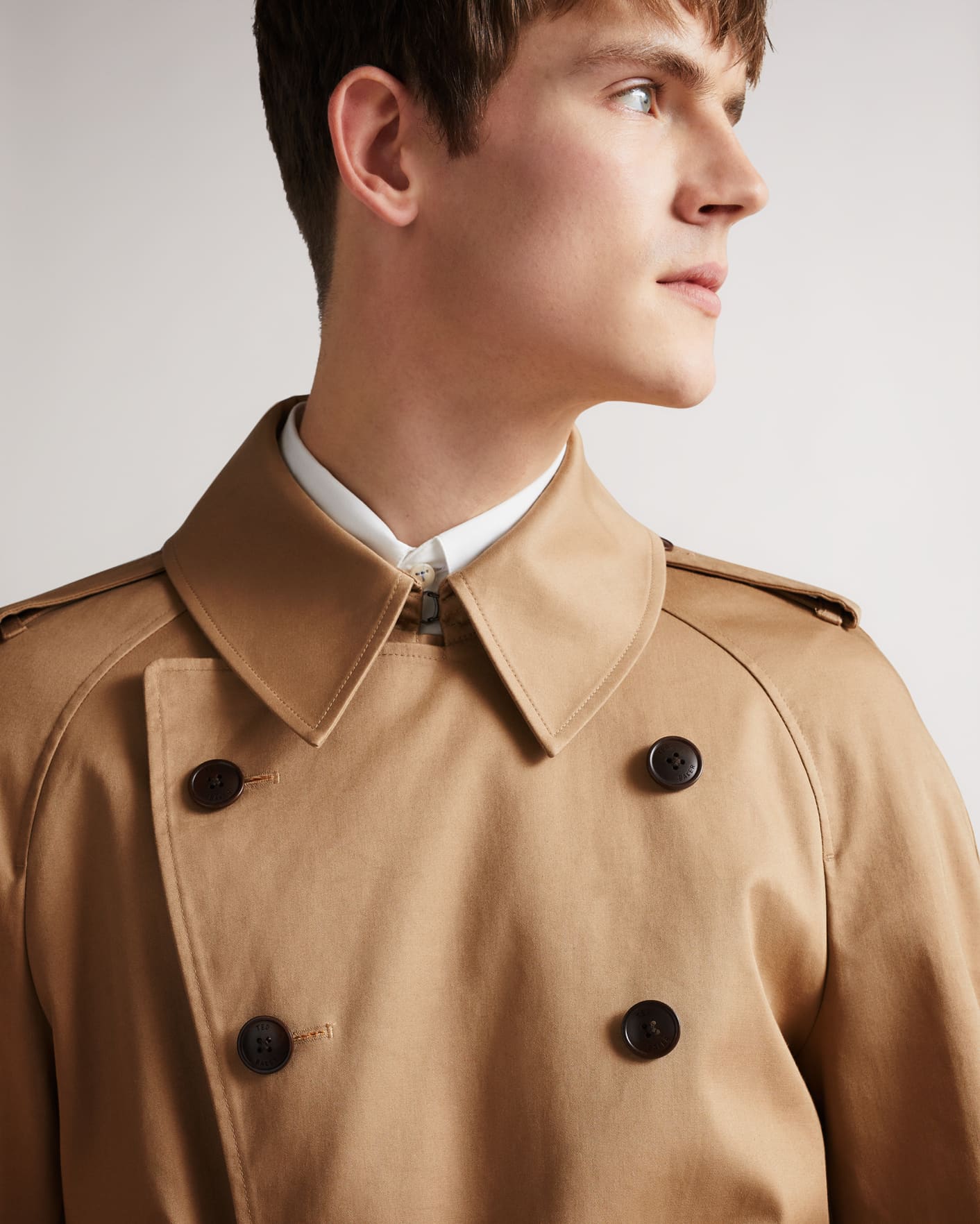 Tan Bonded Trench Coat Ted Baker