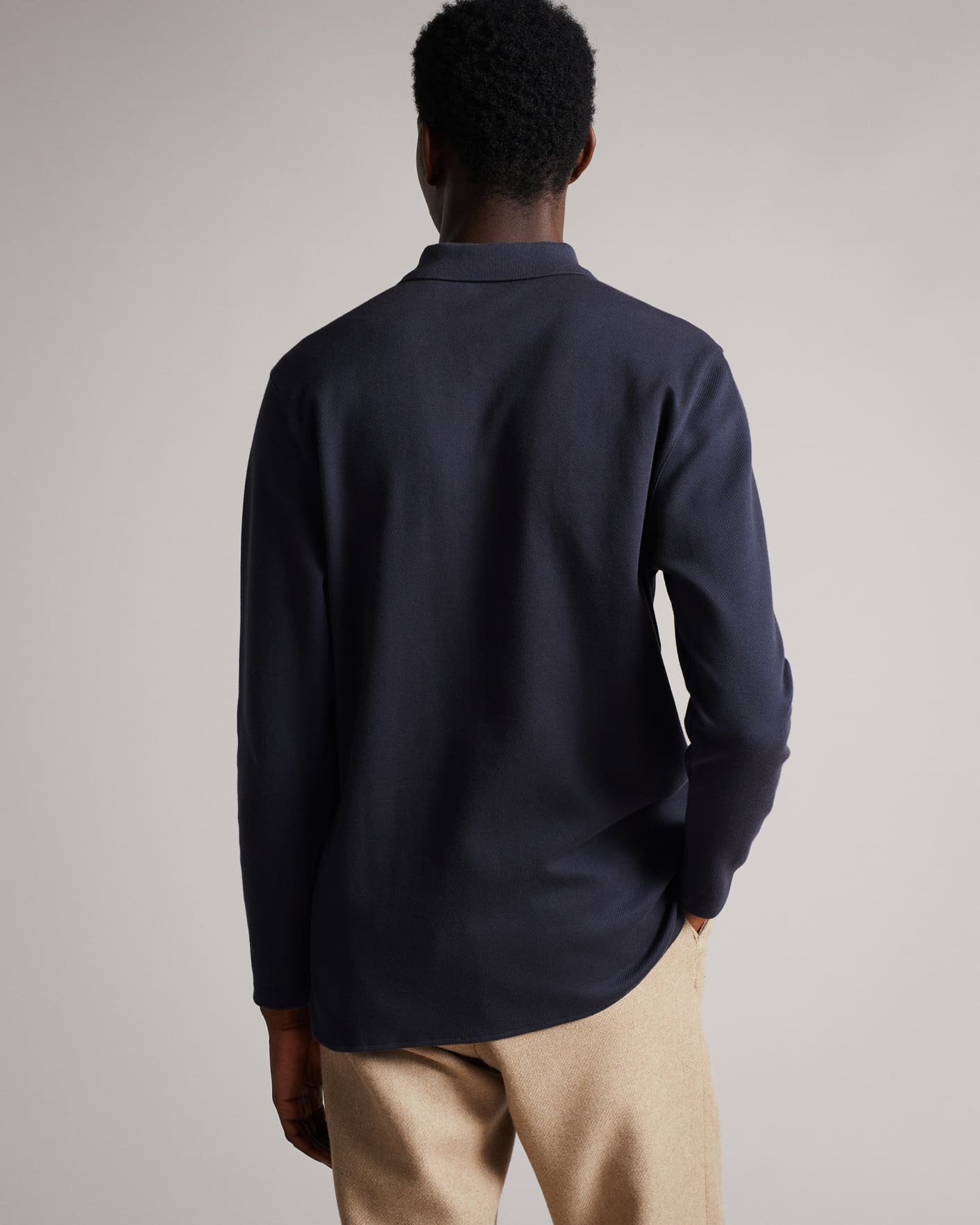 Navy-Blue Twill jersey polo shirt Ted Baker