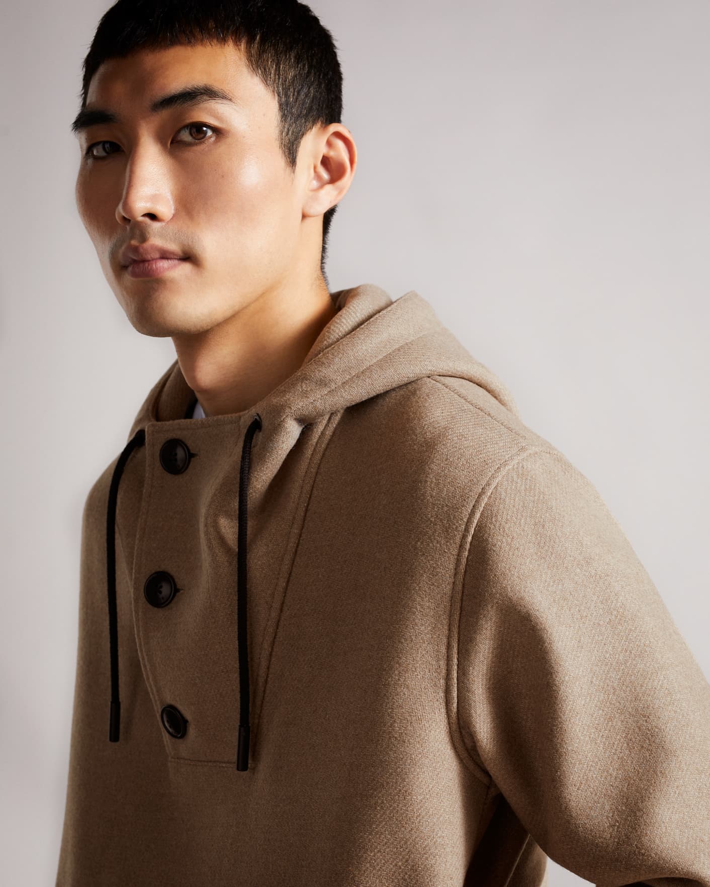 Taupe Heavy Wool Overhead Jacket Ted Baker