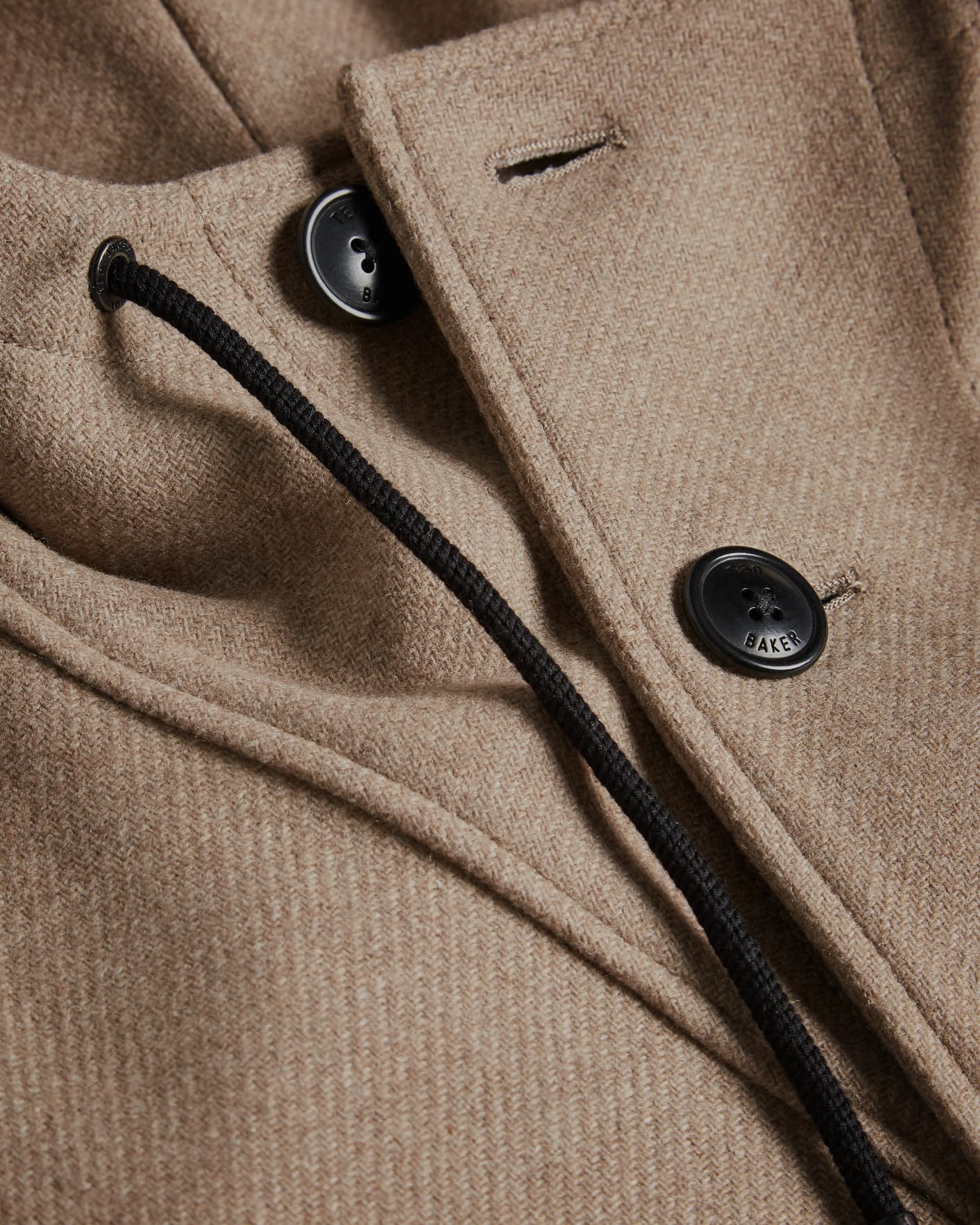 Taupe Heavy Wool Overhead Jacket Ted Baker