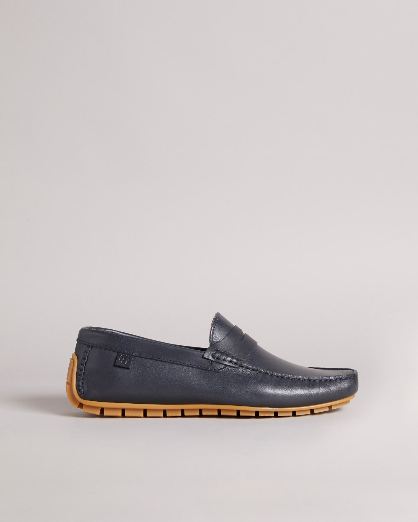 Navy Leather Saddle Driving Shoes Ted Baker