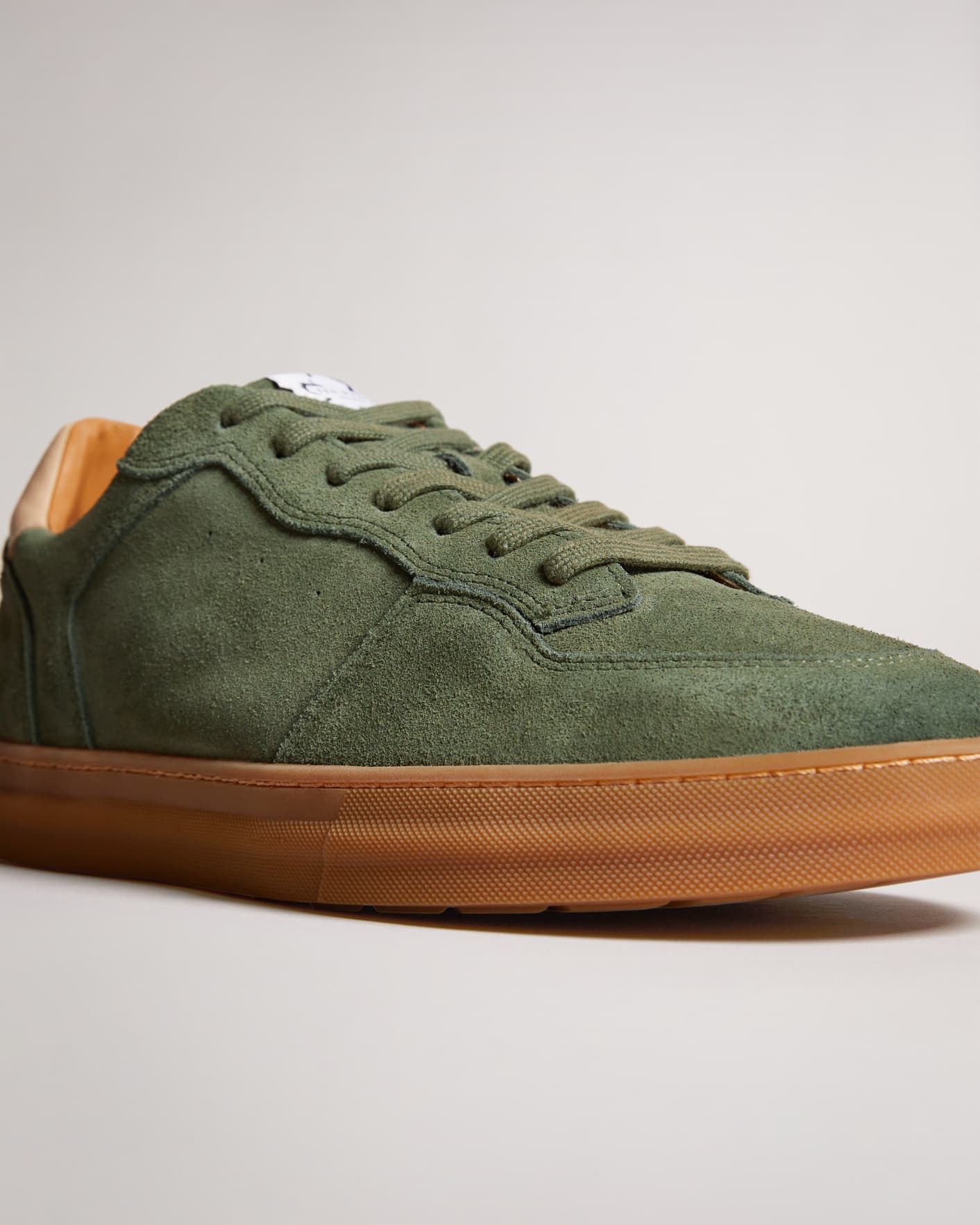 Khaki Cupsole Suede Trainers Ted Baker
