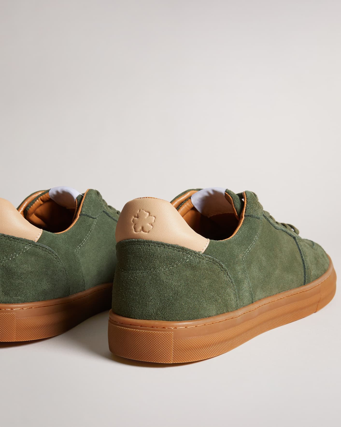 Khaki Cupsole Suede Trainers Ted Baker