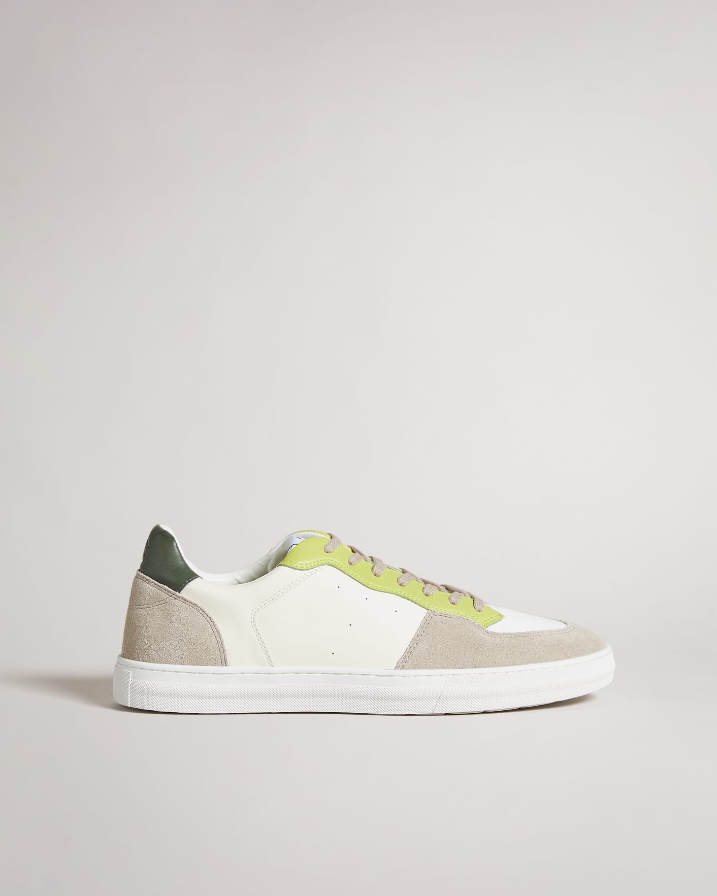 Lime Retro Cupsole Leather Trainers Ted Baker