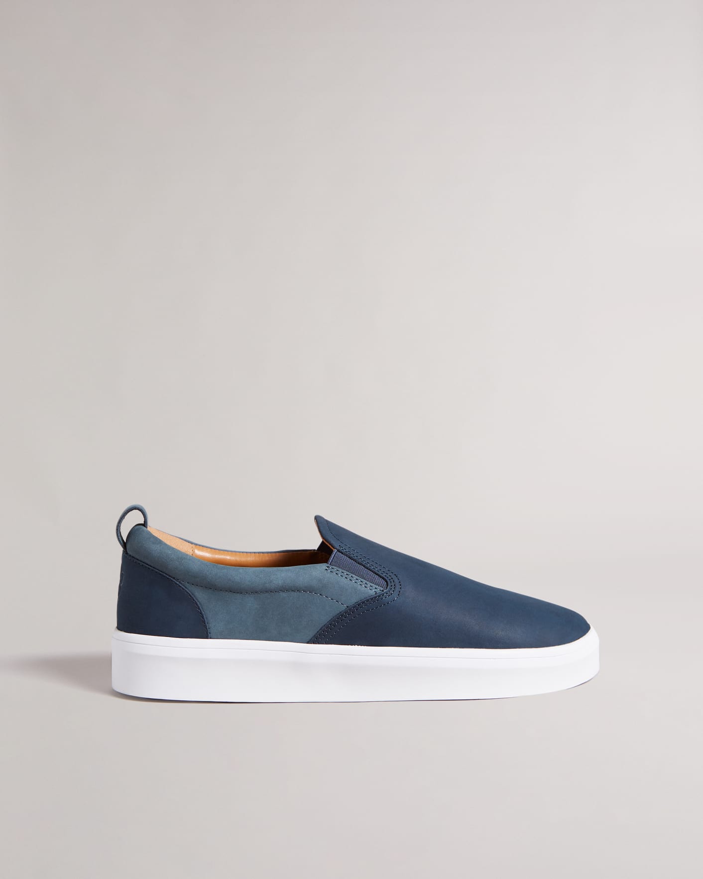 Navy Nubuck Casual Elastic Trainers Ted Baker