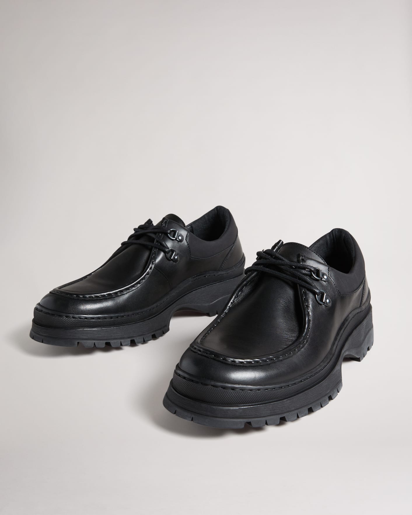 Black Chunky-sole leather moccasin Ted Baker