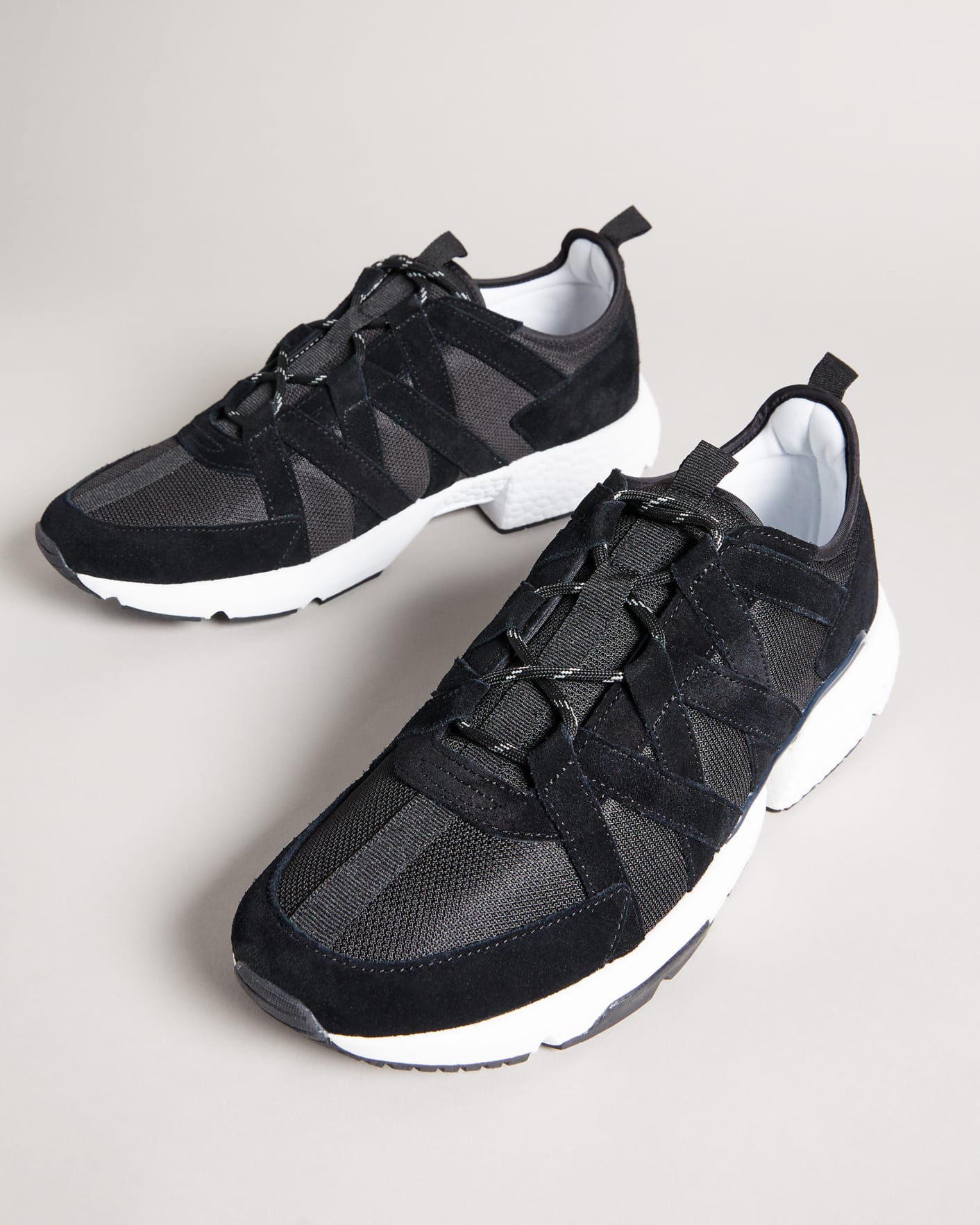 Black Inflated Sole Runner Shoes Ted Baker