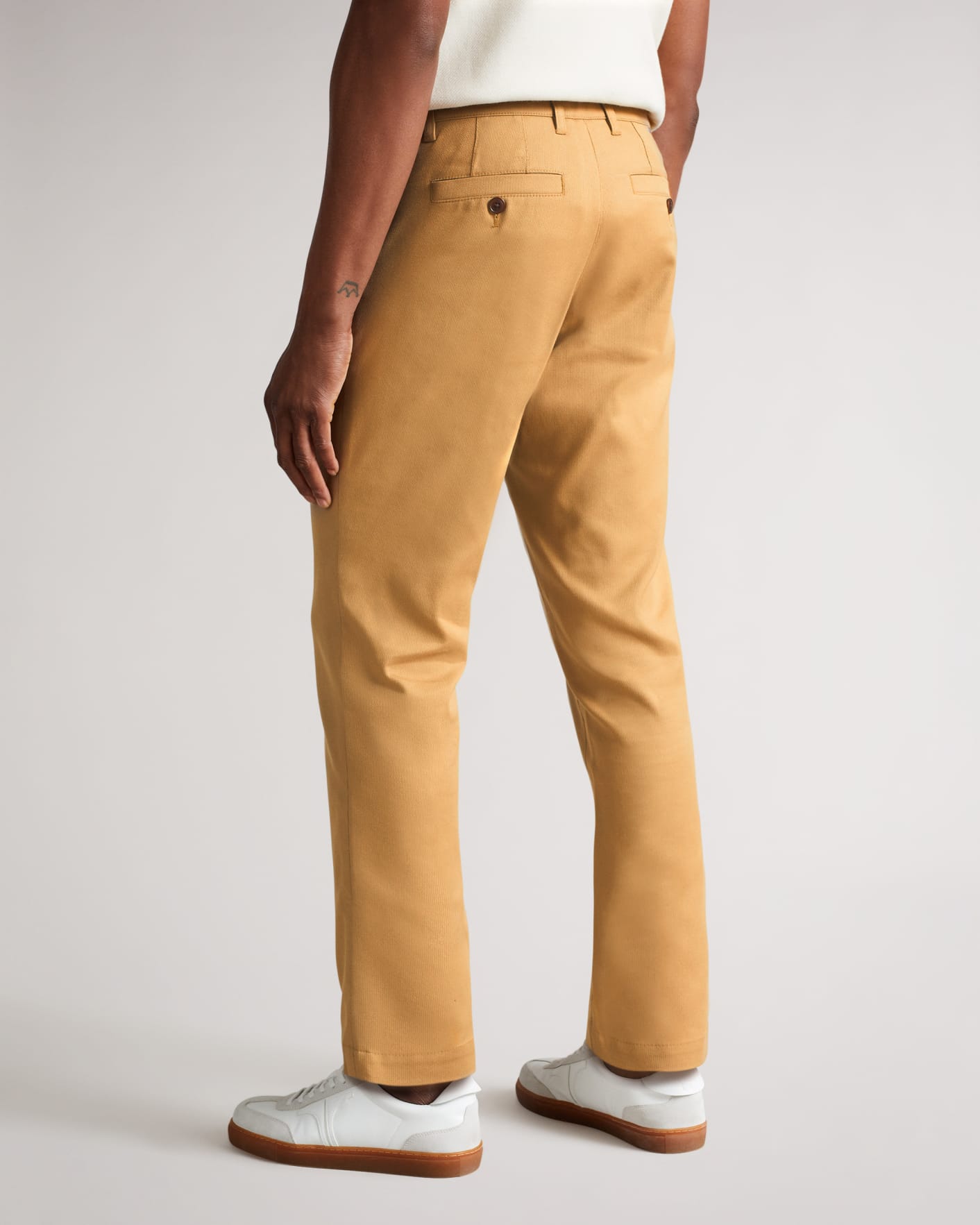 Light Brown Regular Fit Textured Trousers Ted Baker