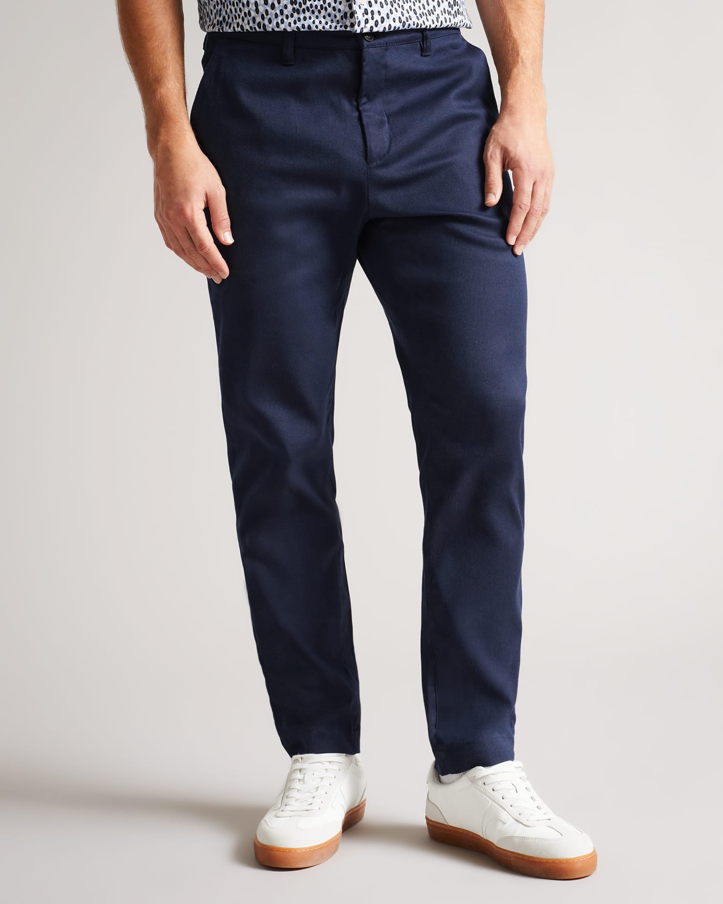 NAVY Camburn Fit Textured Trs Ted Baker