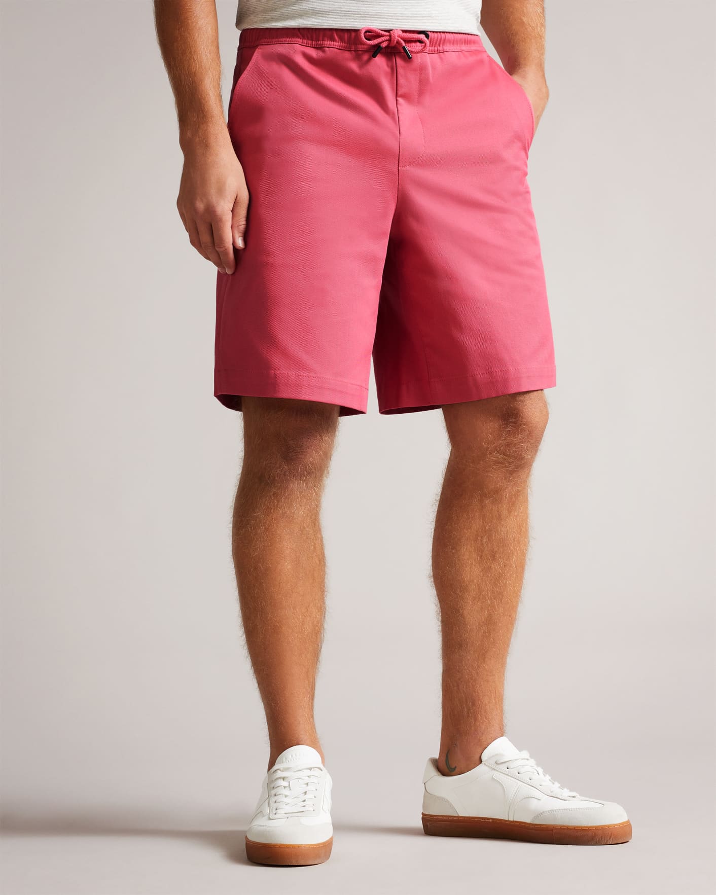 Pink Twill Drawstring Shorts Ted Baker