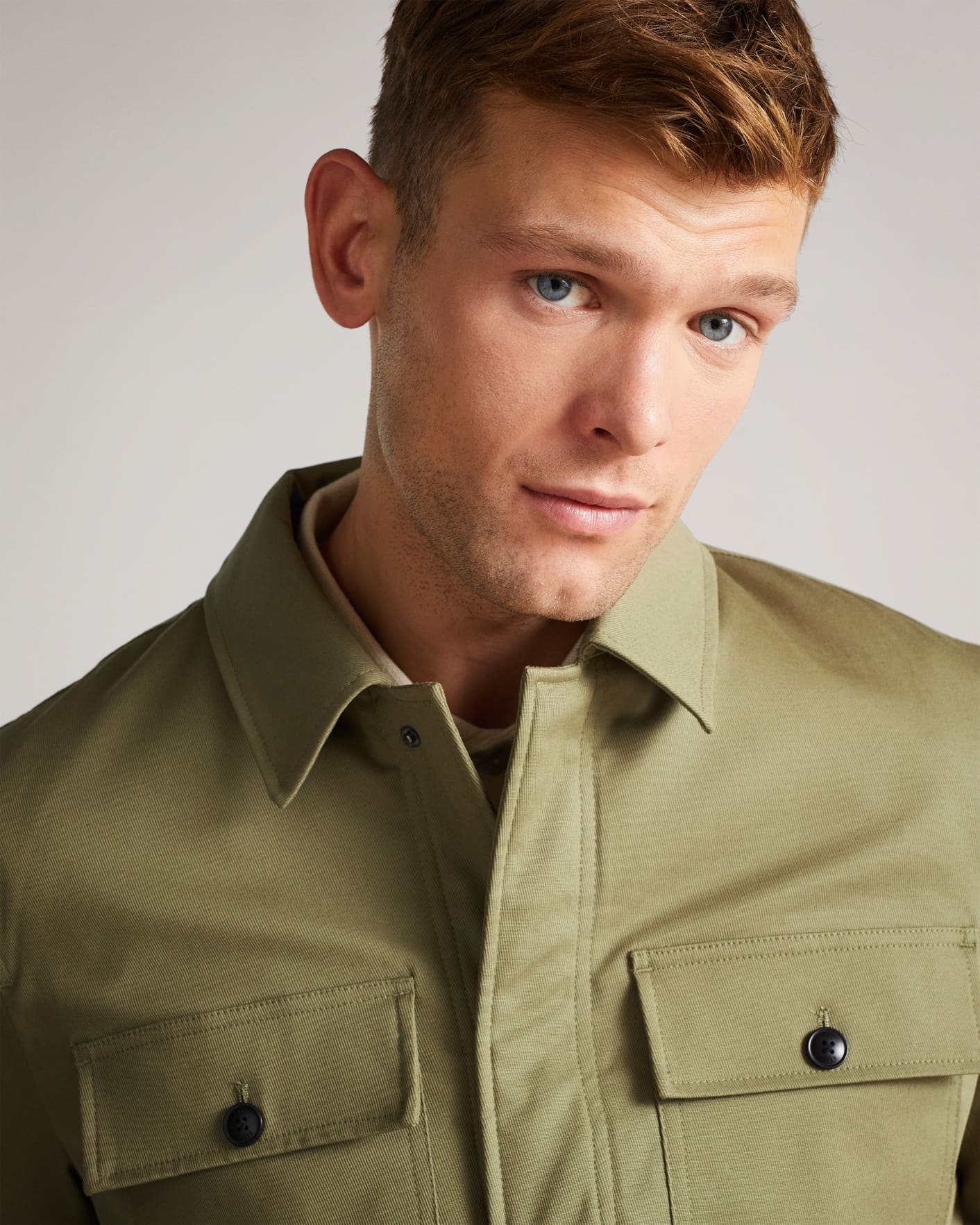Pale Green Cavalry Twill Wadded Jacket Ted Baker