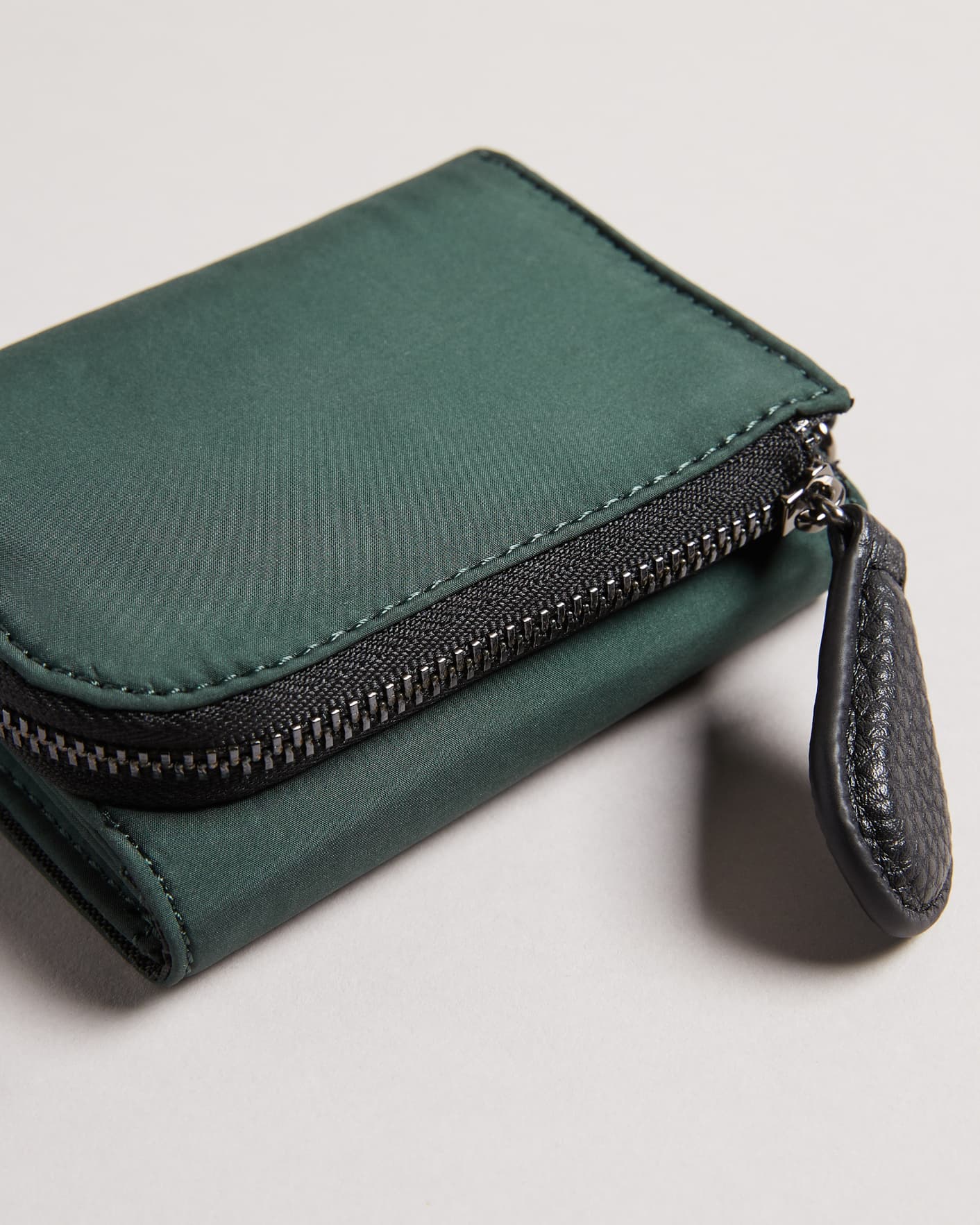 Dark Green Nylon Clip On Wallet Ted Baker