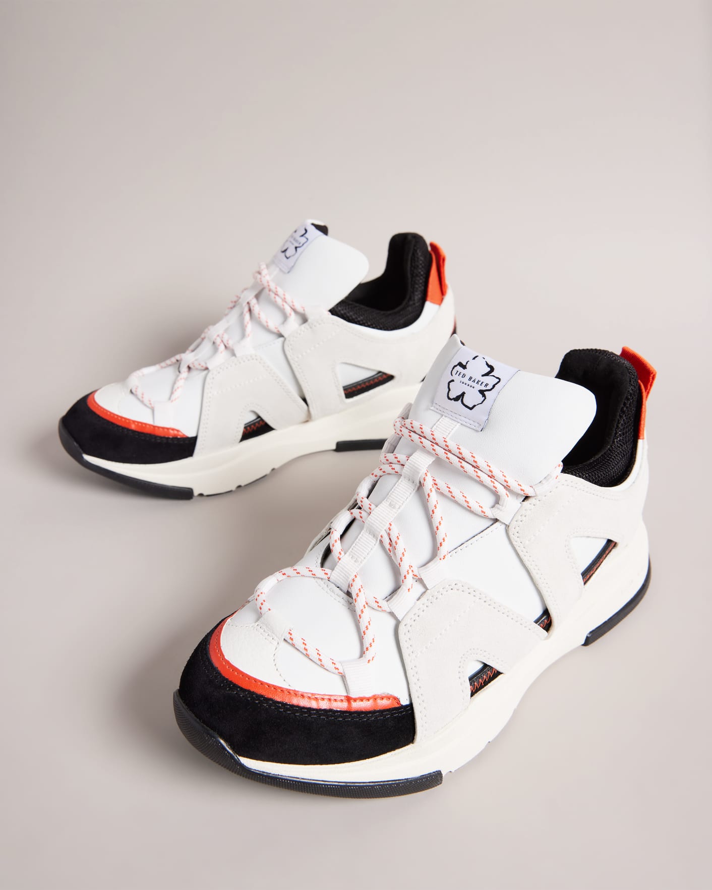 White-Orange Ghillie Trainers Ted Baker