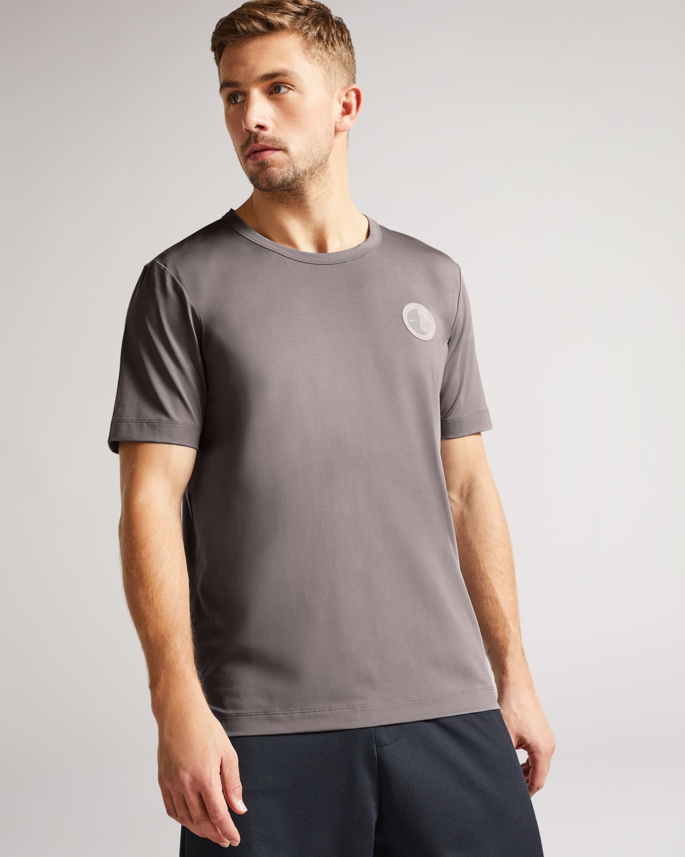 Grey-Marl Short Sleeve Active Quick Dry T Shirt Ted Baker