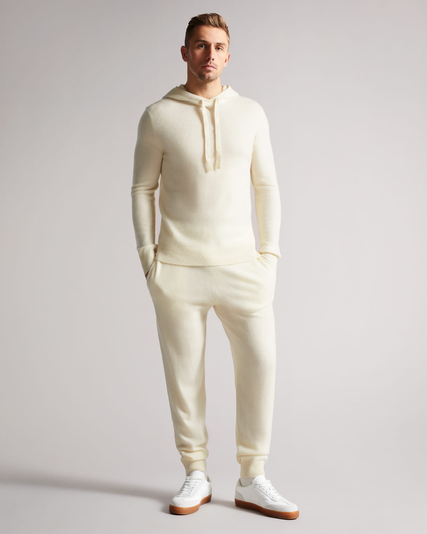 Ecru Cashmere Knitted Jogger Ted Baker