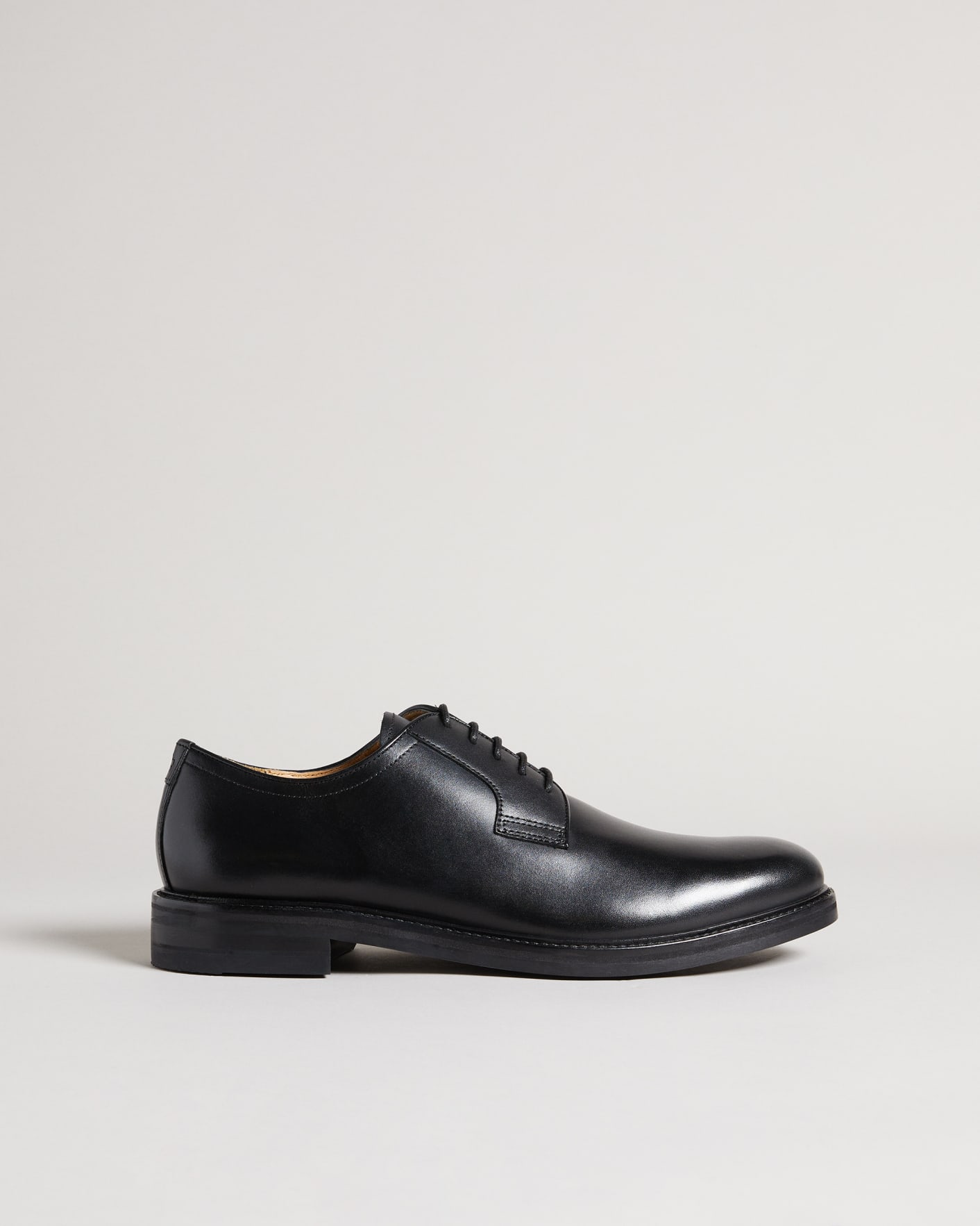 Black Leather Lace-Up Derby Ted Baker